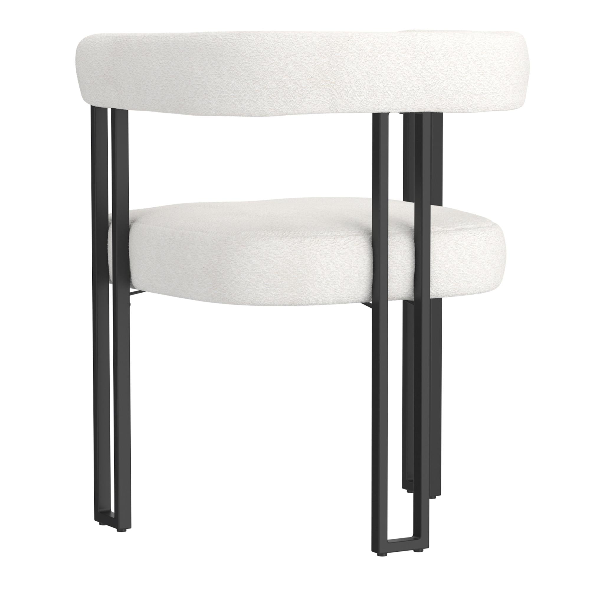 Worldwide Home Furnishings Calisto/Scarlet 207-110WT_108IV 5 pc Dining Set - White Table with Ivory Chair IMAGE 8