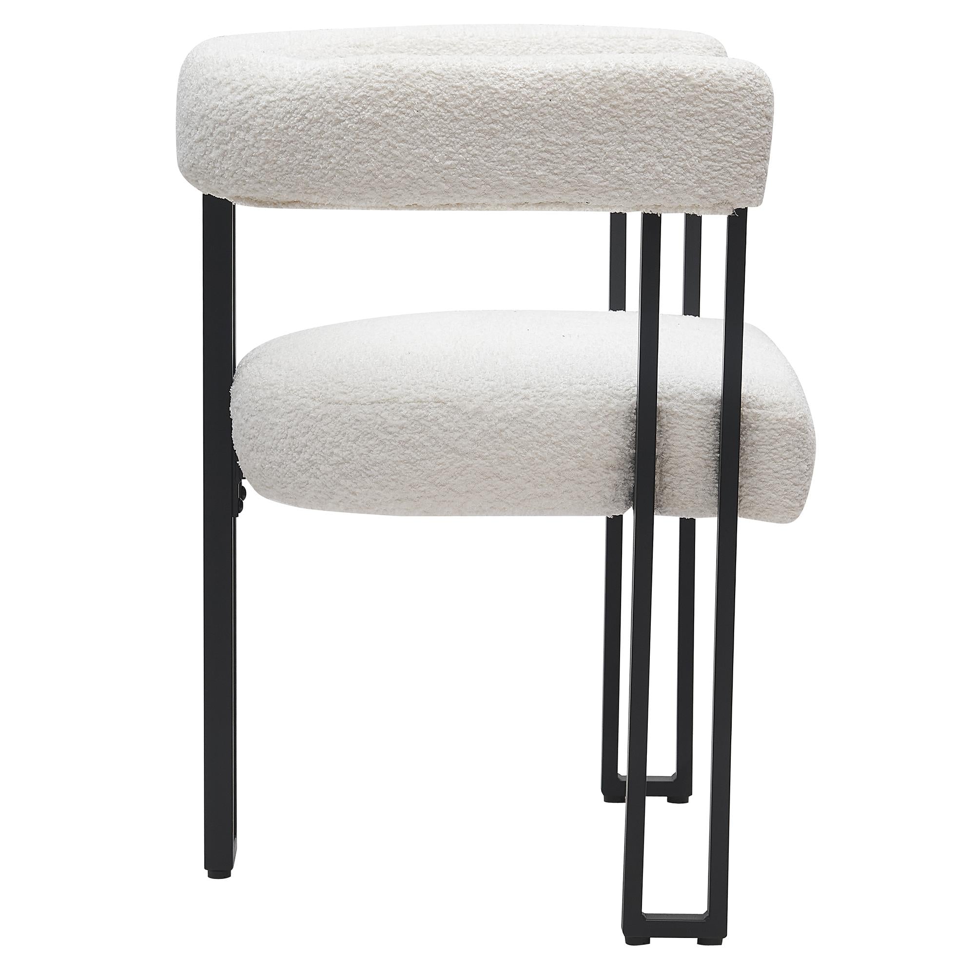 Worldwide Home Furnishings Calisto/Scarlet 207-110WT_108IV 5 pc Dining Set - White Table with Ivory Chair IMAGE 9