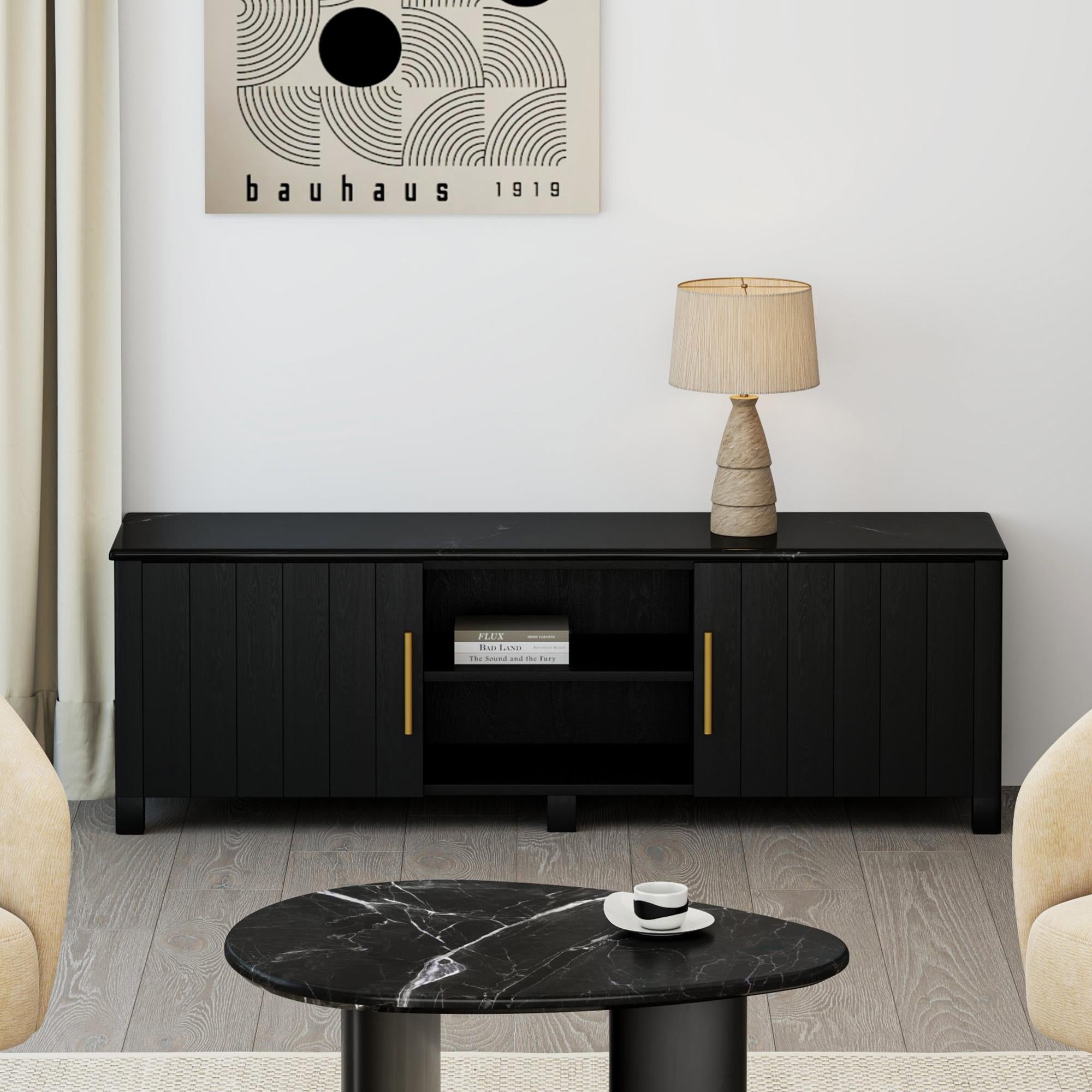 !nspire Camden 506-844BLK_MED Media Cabinet - Black IMAGE 2