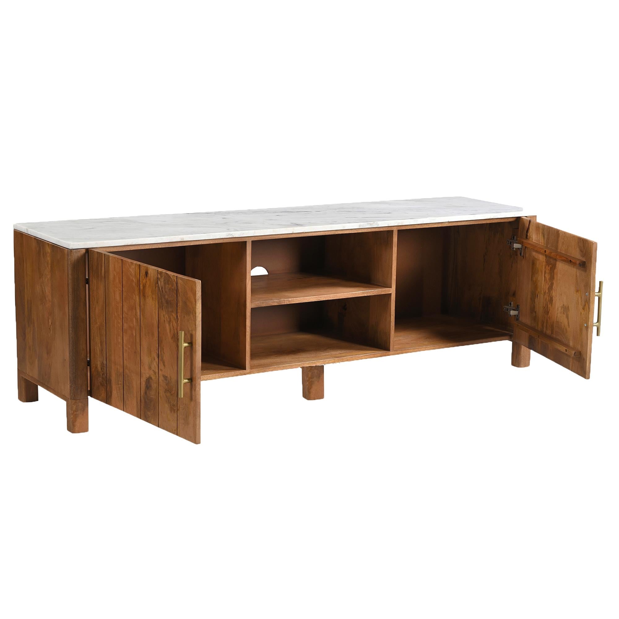 !nspire Camden 506-844WAL_MED Media Cabinet - Walnut & White IMAGE 3