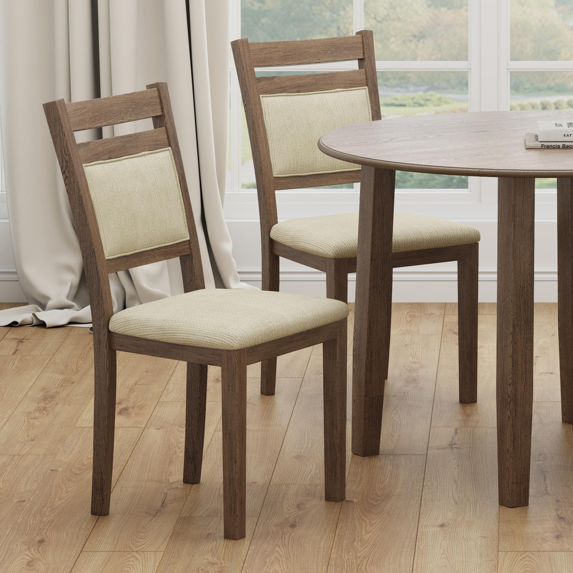 Worldwide Home Furnishings Conrad 202-863WAL Dining Chair - Walnut & Beige IMAGE 2