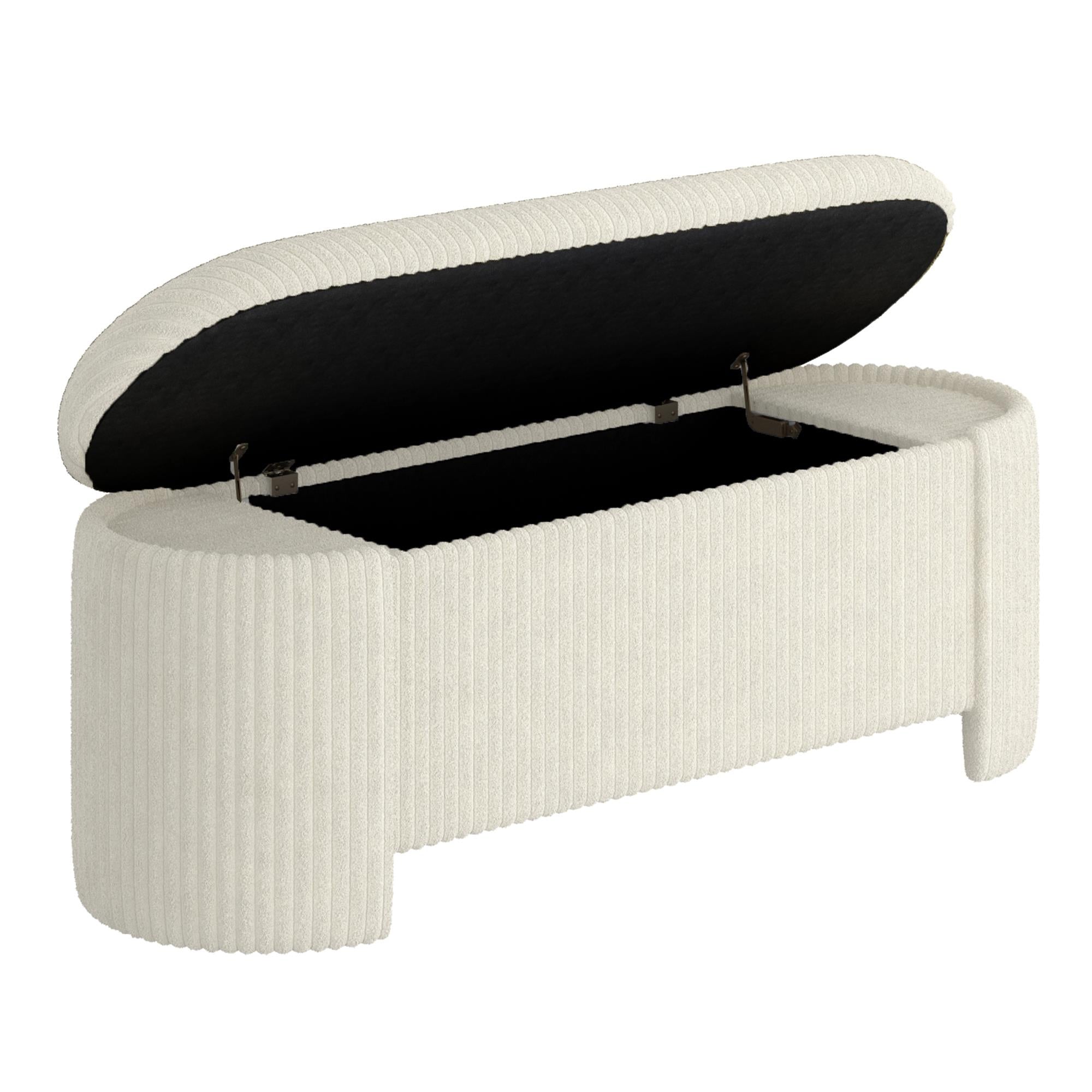 !nspire Cybil 402-901IV Storage Ottoman - Ivory IMAGE 3