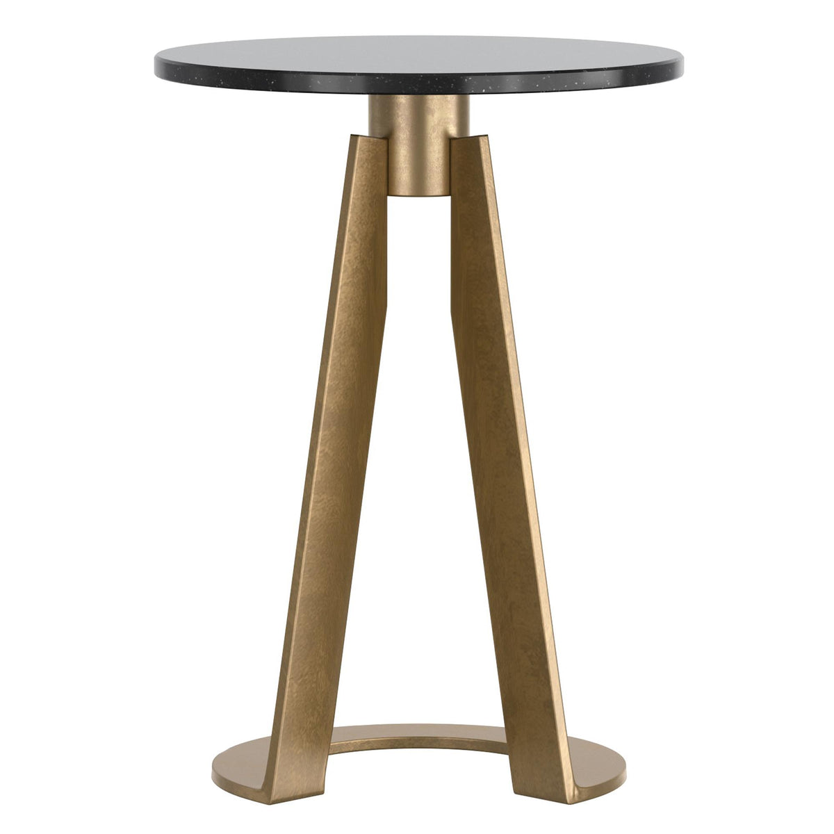 !nspire Devas 501-112BK Accent Table - Black Marble and Brass IMAGE 3