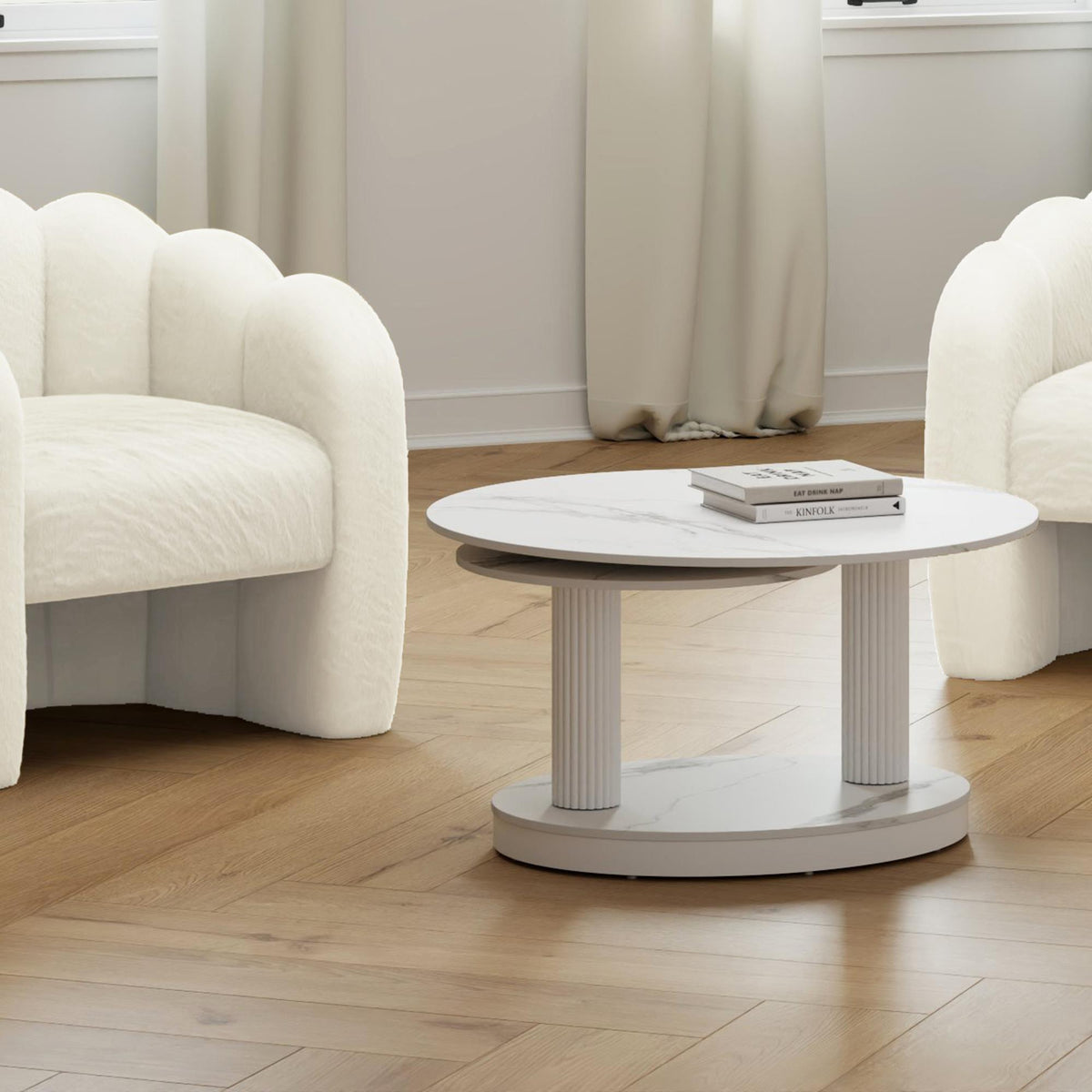 !nspire Elara 301-198WT Coffee Table - White IMAGE 2