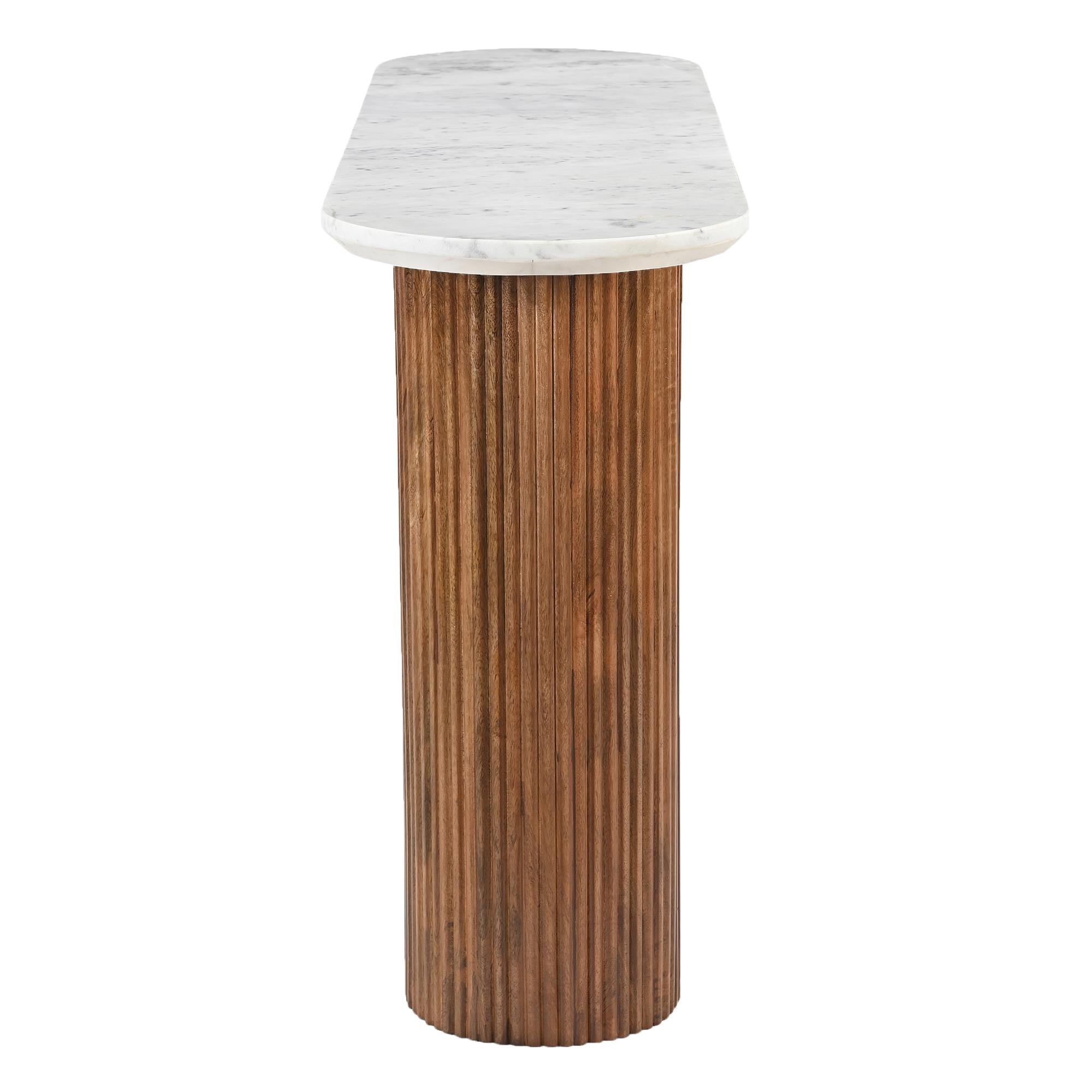 !nspire Jilsa 502-551WAL Console Table - Walnut & White IMAGE 4
