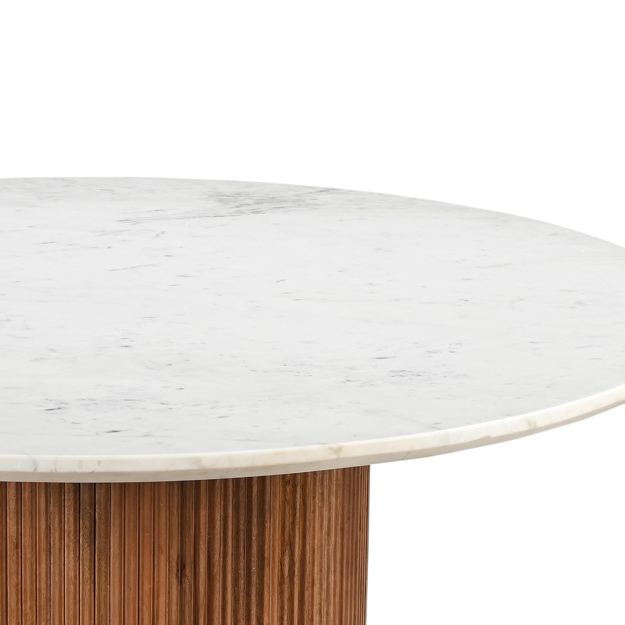 !nspire Jilsa/Amara 207-551WAL_933BG 5 pc Dining Set - Walnut & White Table with Beige Chair IMAGE 4