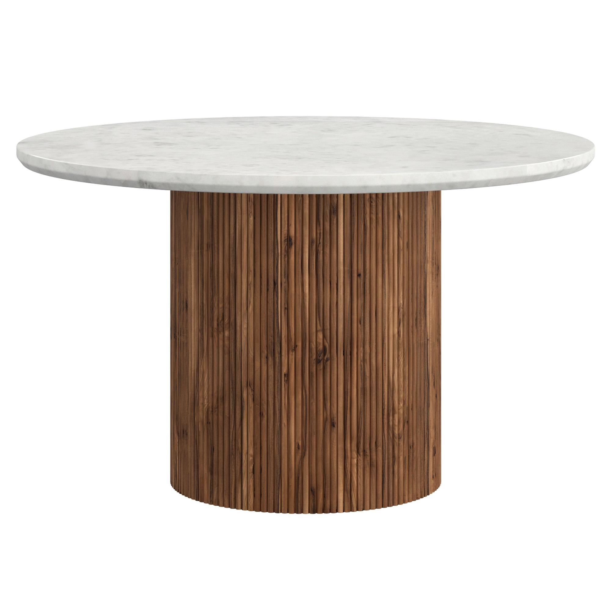 !nspire Jilsa/Amara 207-551WAL_933BG 5 pc Dining Set - Walnut & White Table with Beige Chair IMAGE 5