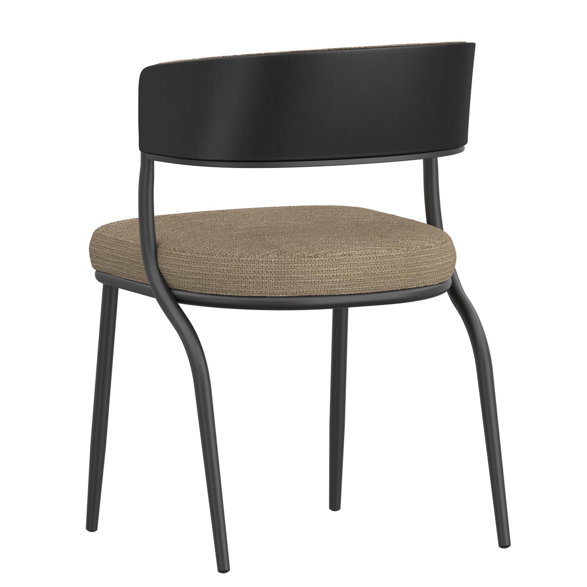 !nspire Kazan 202-904DKB Dining Chair - Dark Beige Performance Fabric & Black Metal IMAGE 3