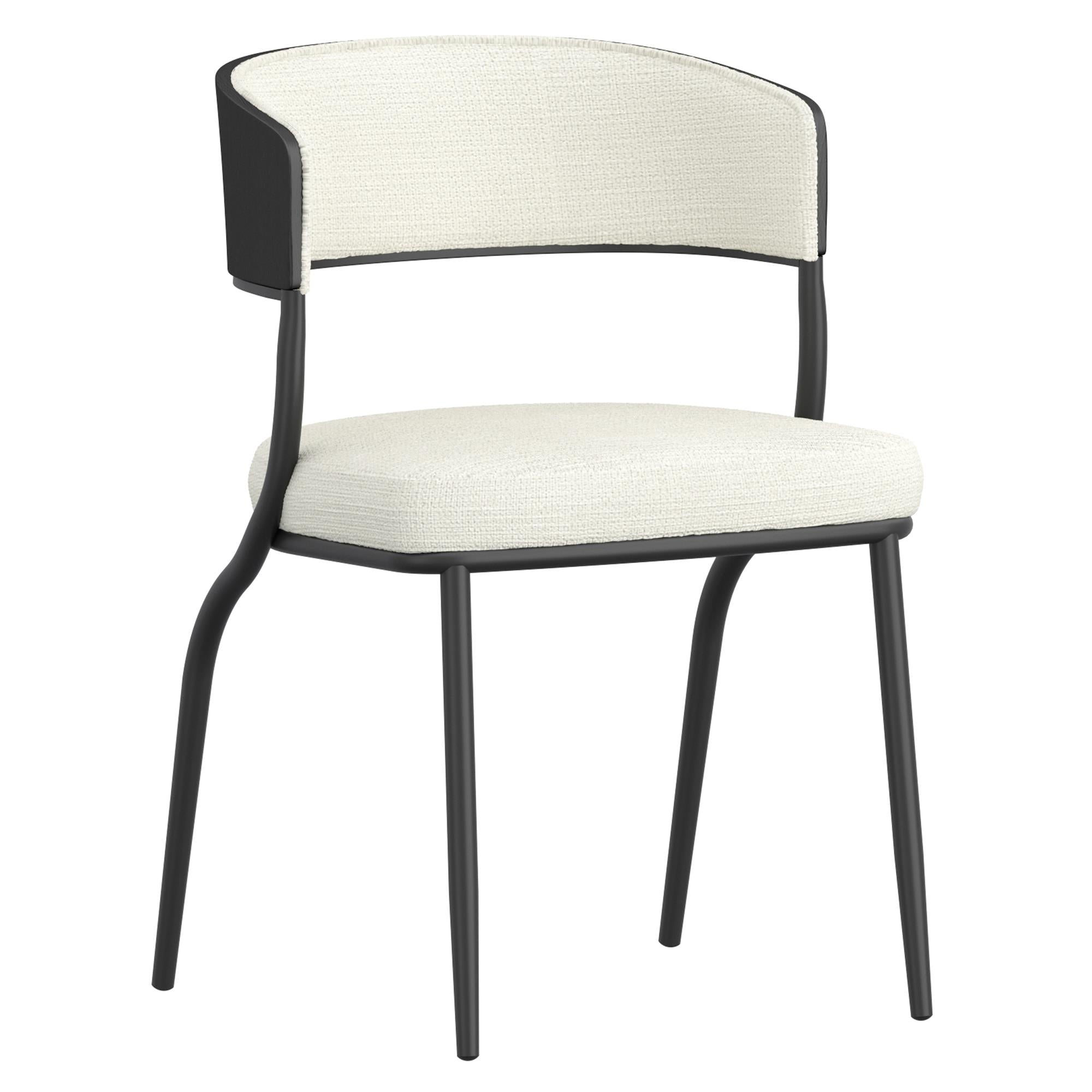 !nspire Kazan 202-904IV Dining Chair - Ivory Performance Fabric & Black Metal IMAGE 1