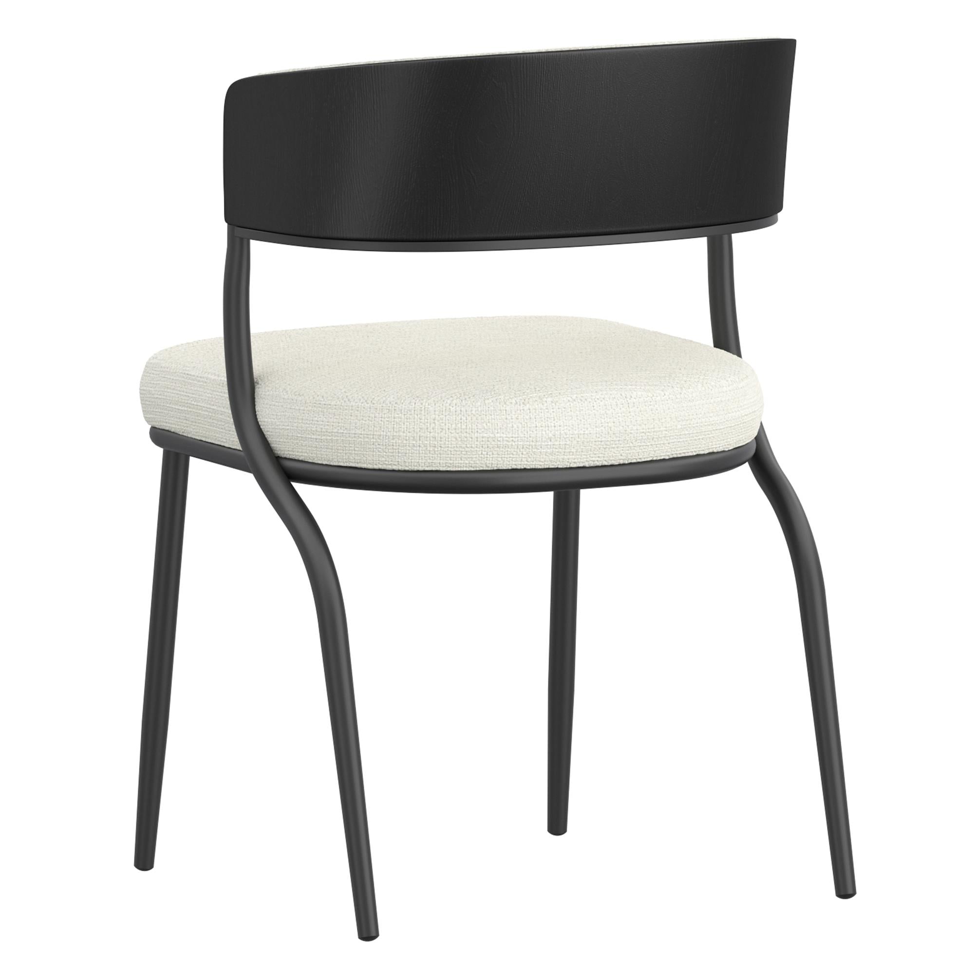 !nspire Kazan 202-904IV Dining Chair - Ivory Performance Fabric & Black Metal IMAGE 3