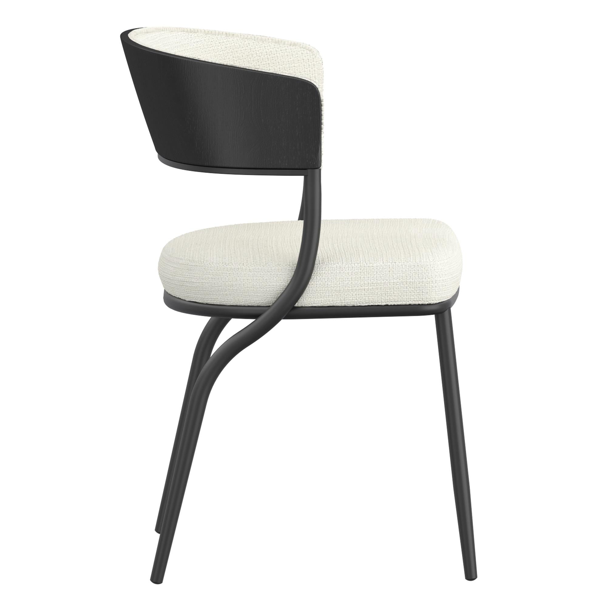 !nspire Kazan 202-904IV Dining Chair - Ivory Performance Fabric & Black Metal IMAGE 4