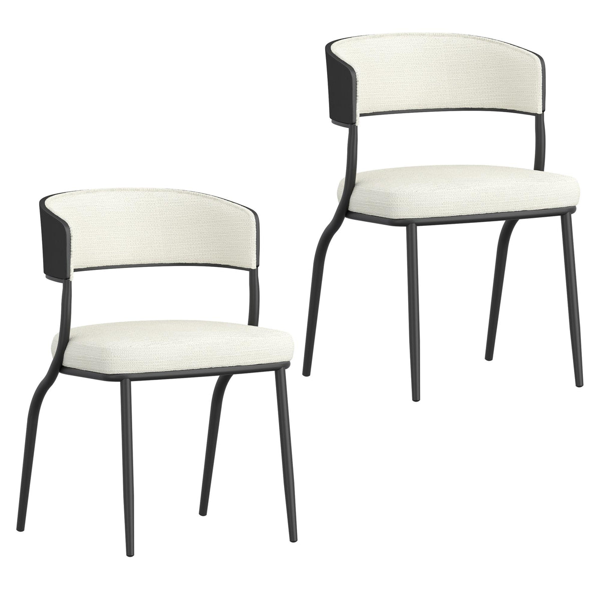!nspire Kazan 202-904IV Dining Chair - Ivory Performance Fabric & Black Metal IMAGE 7