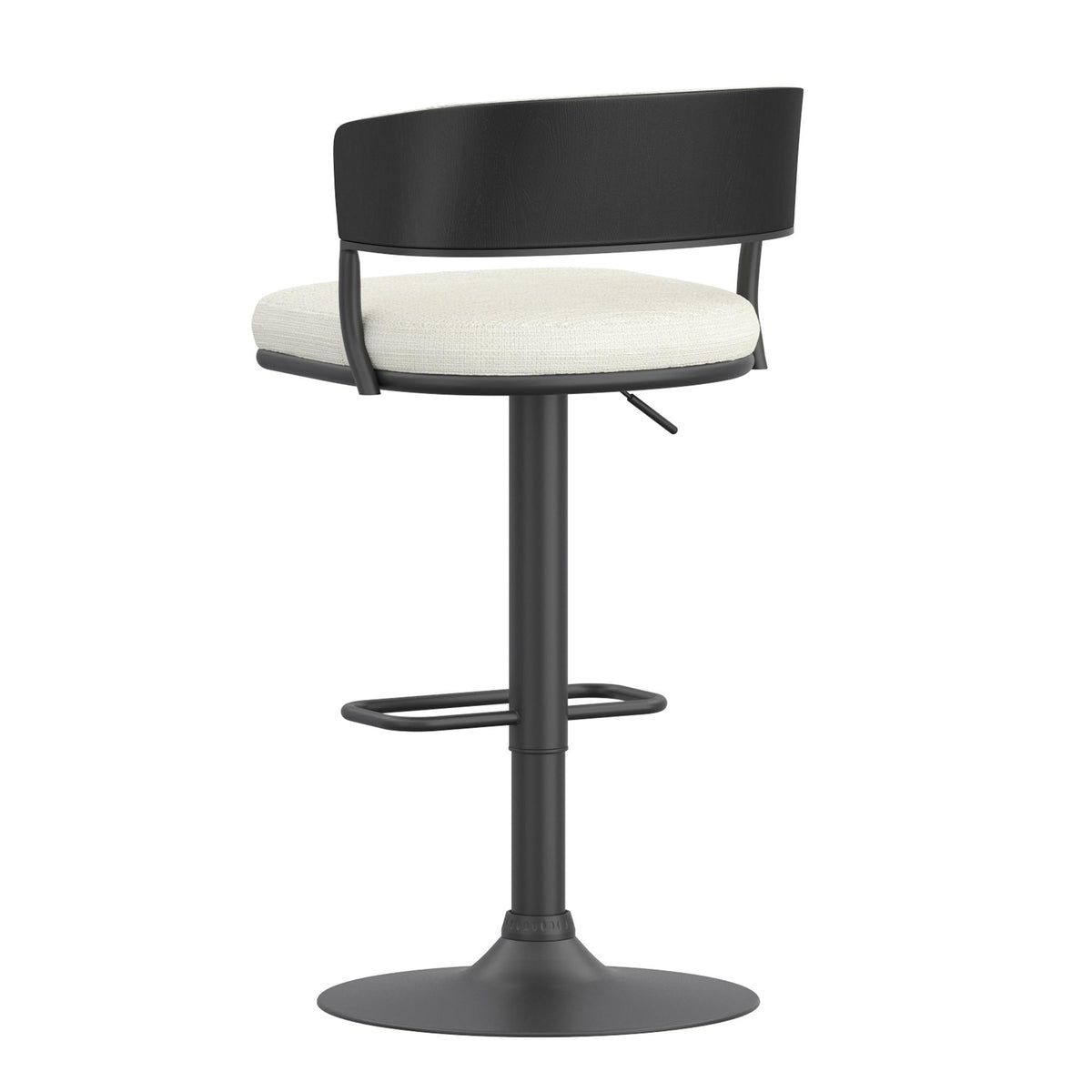 !nspire Kazan 203-904IV Adjustable Air-Lift Stool - Ivory Performance Fabric & Black Metal IMAGE 3