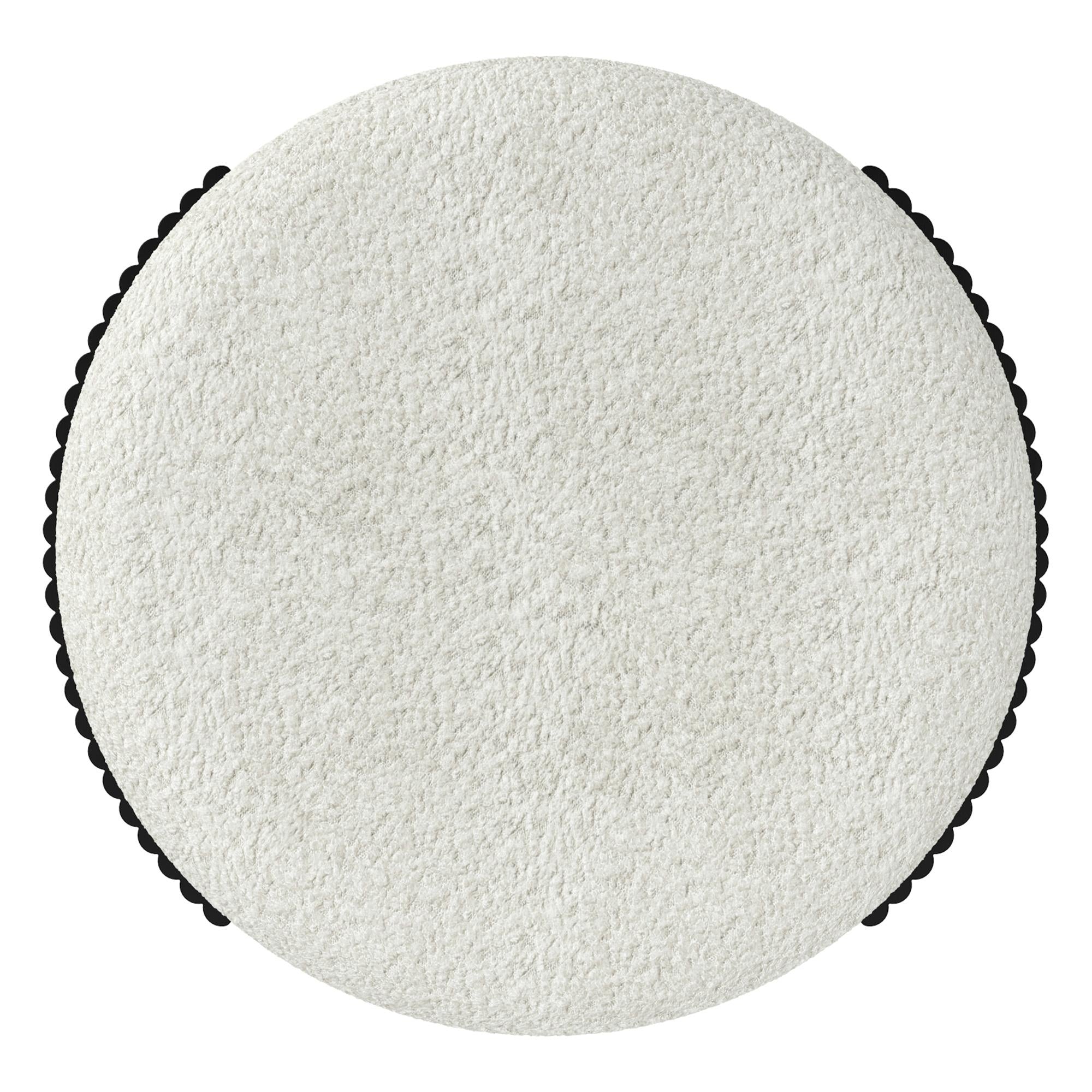 !nspire Kiraz 402-839IV_BK Round Ottoman - Ivory & Black IMAGE 6