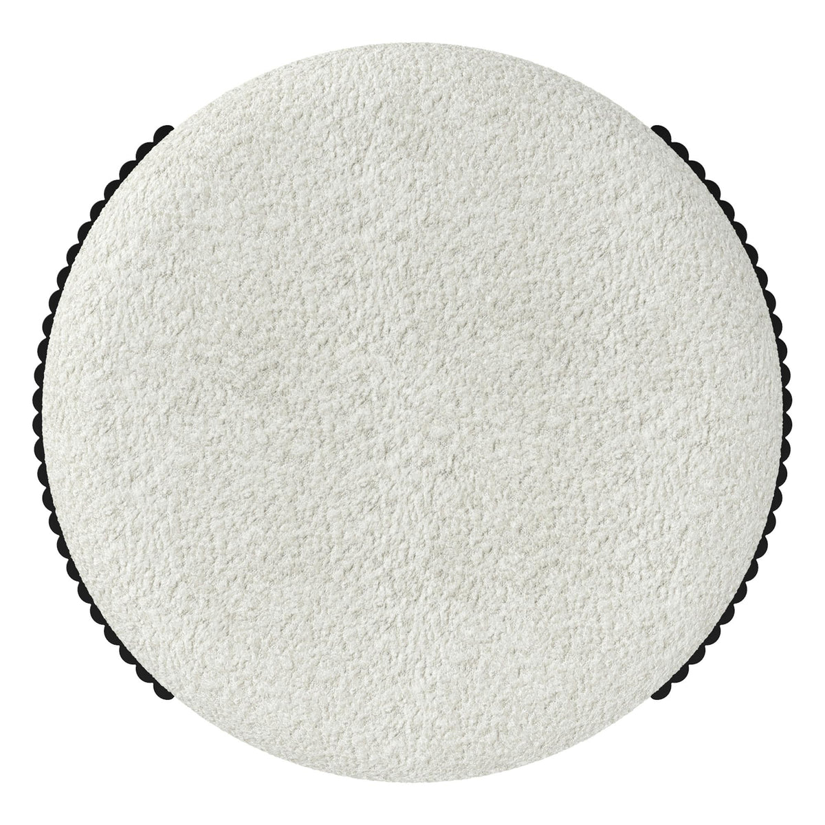 !nspire Kiraz 402-839IV_BK Round Ottoman - Ivory & Black IMAGE 6