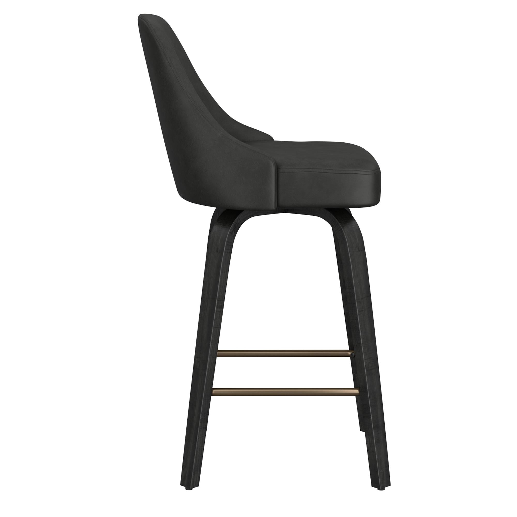 !nspire Oakley 203-887CH 26" Counter Stool w/Swivel - Charcoal & Black IMAGE 4