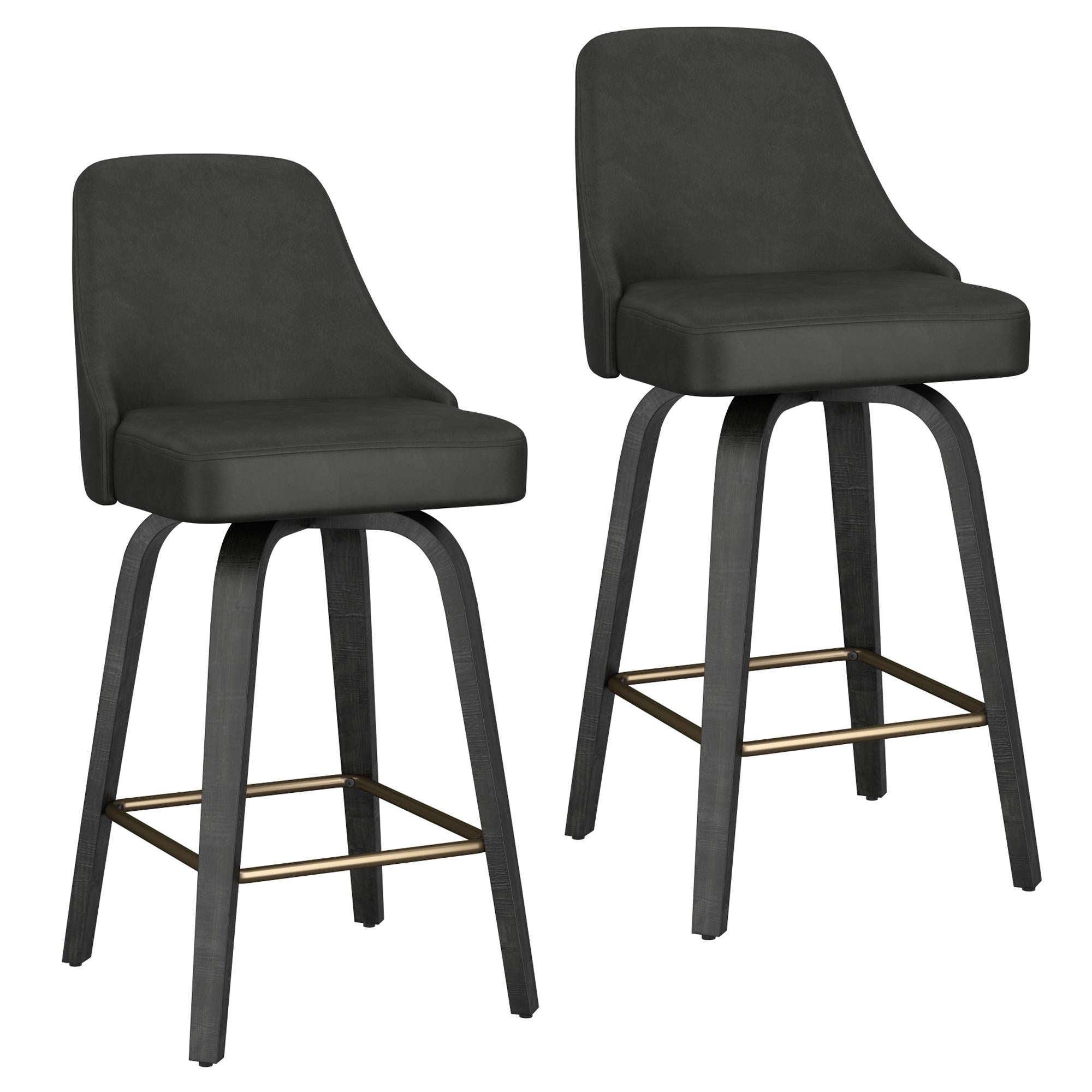 !nspire Oakley 203-887CH 26" Counter Stool w/Swivel - Charcoal & Black IMAGE 7