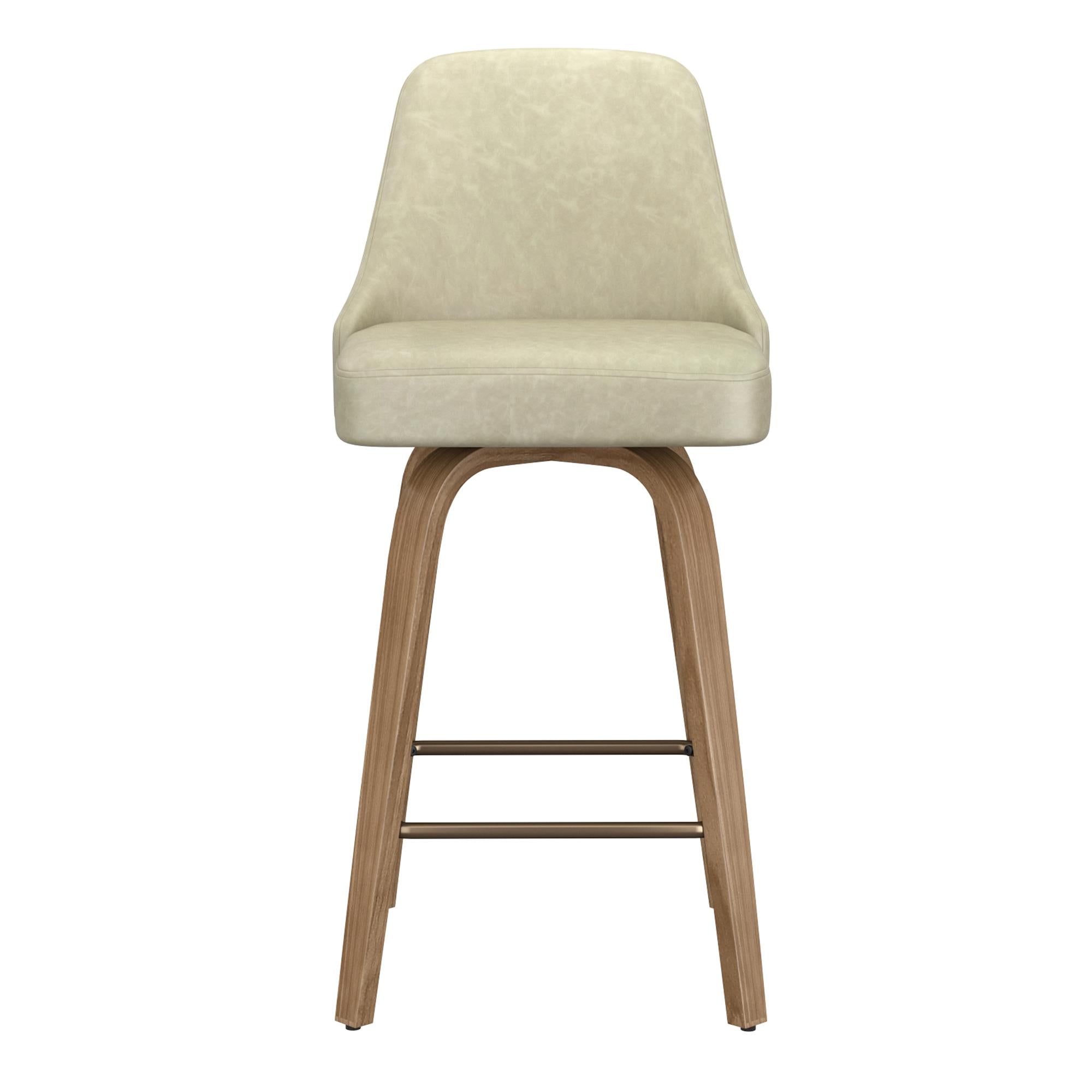 !nspire Oakley 203-887IV 26" Counter Stool w/Swivel - Ivory & Whitewash IMAGE 5