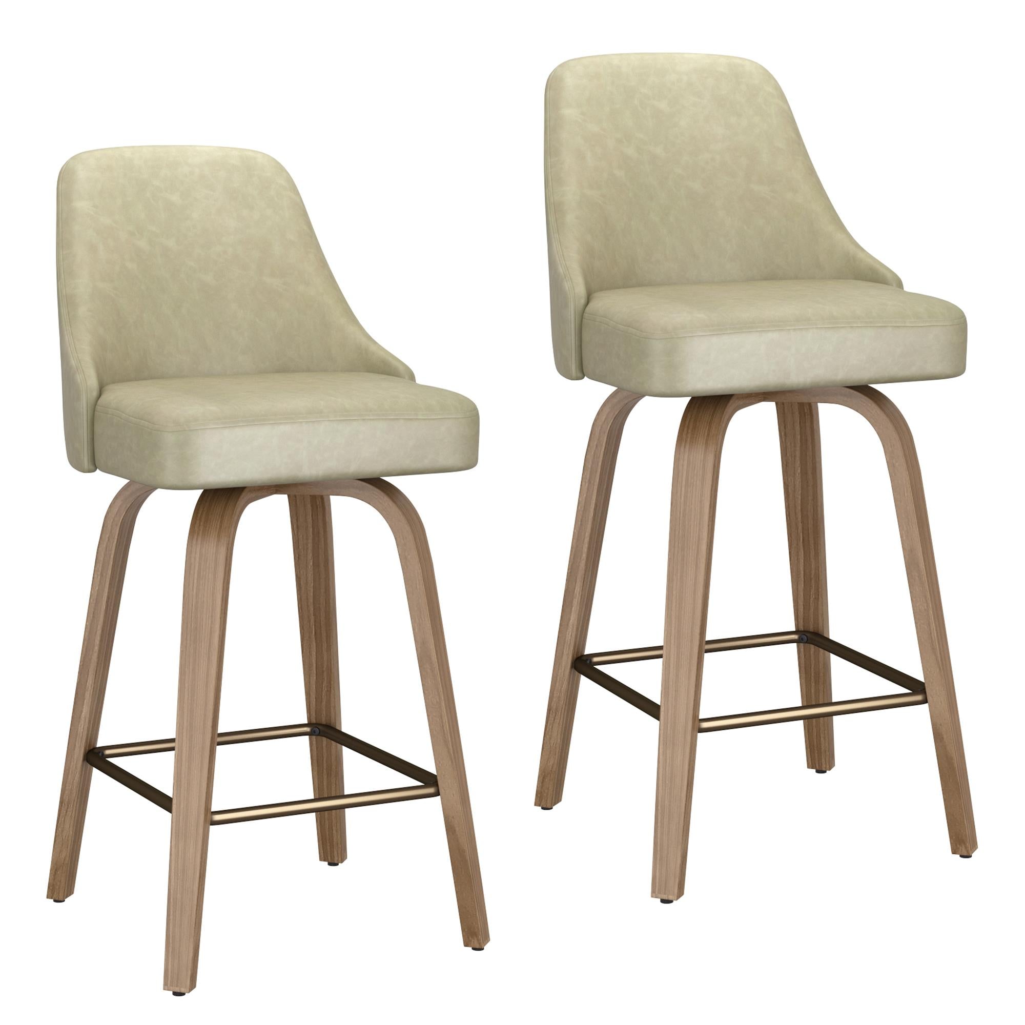 !nspire Oakley 203-887IV 26" Counter Stool w/Swivel - Ivory & Whitewash IMAGE 7