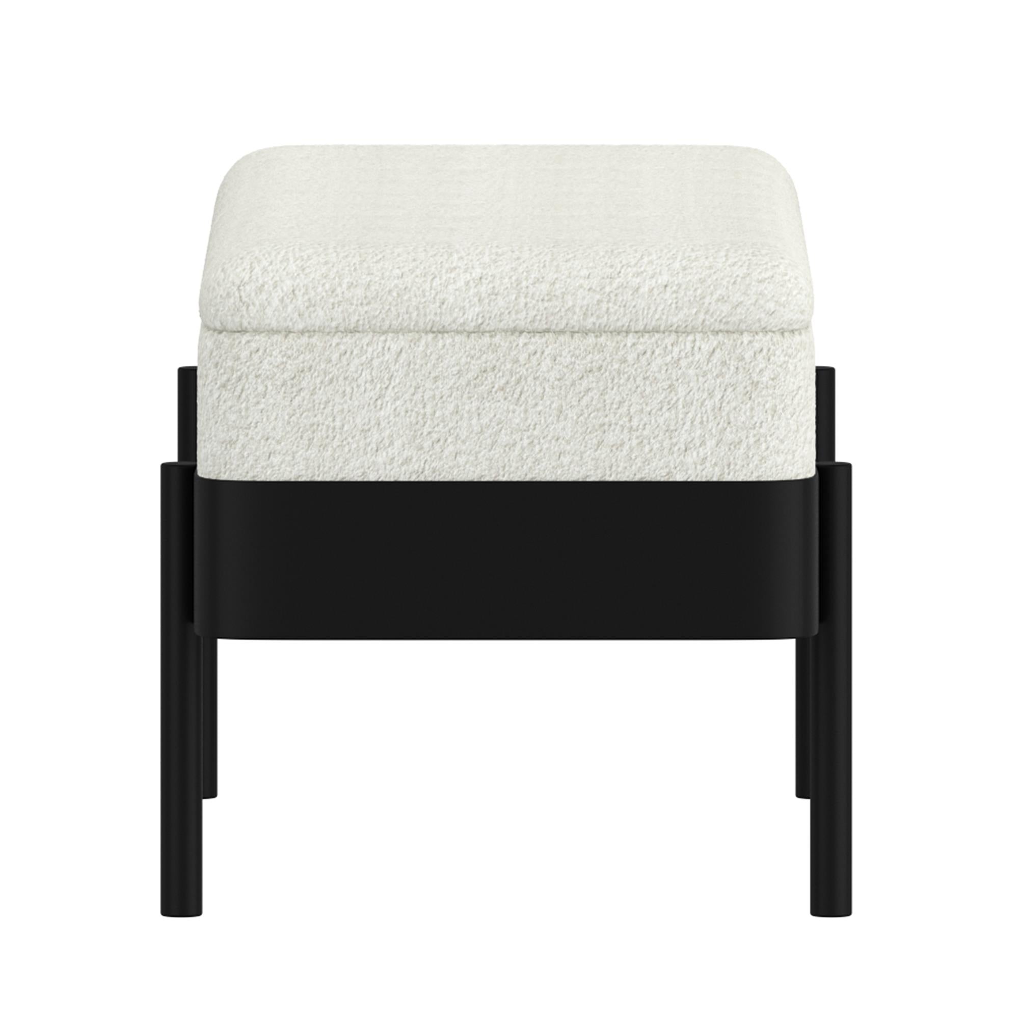 !nspire Odell 401-550IV Storage Bench - Ivory & Black IMAGE 4