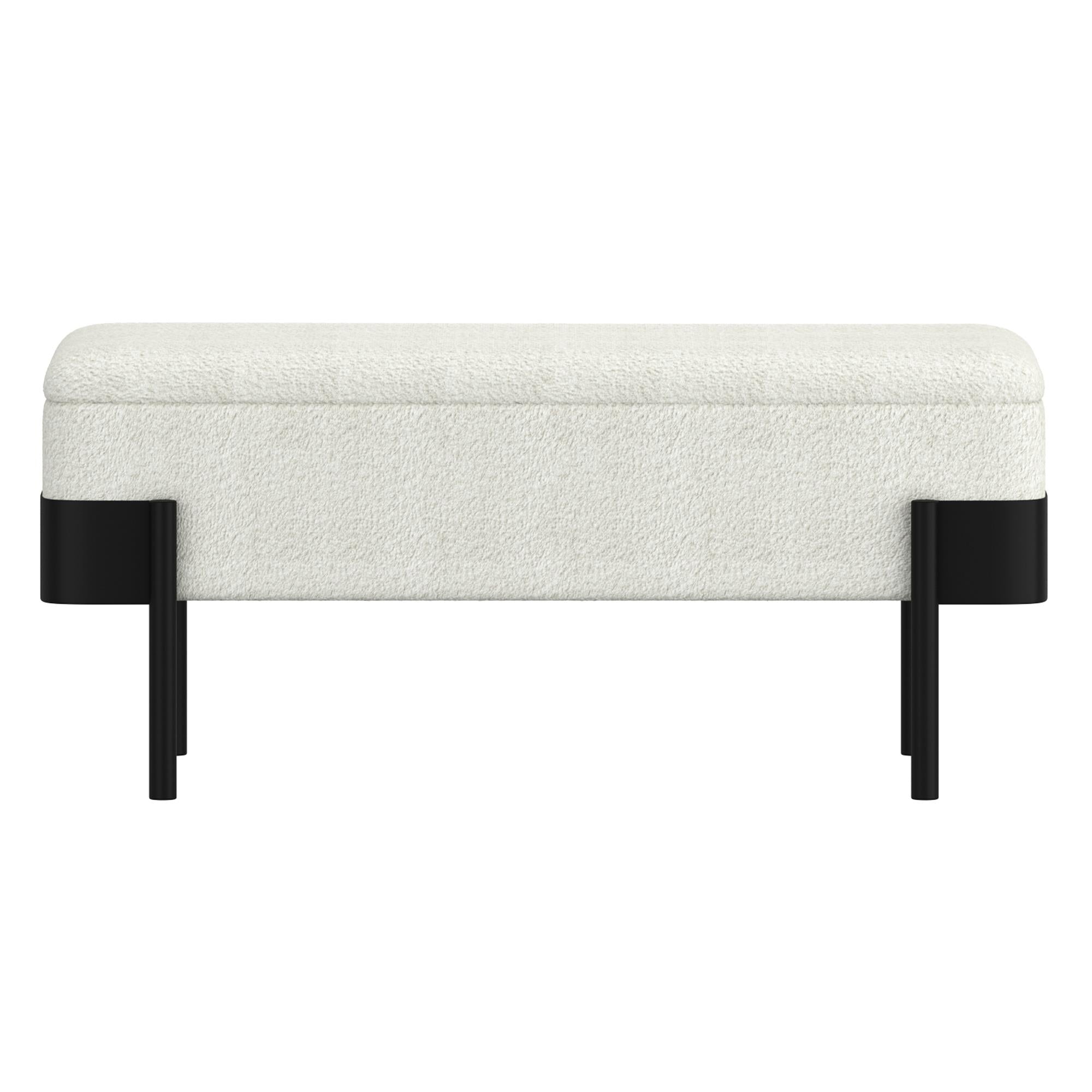 !nspire Odell 401-550IV Storage Bench - Ivory & Black IMAGE 5