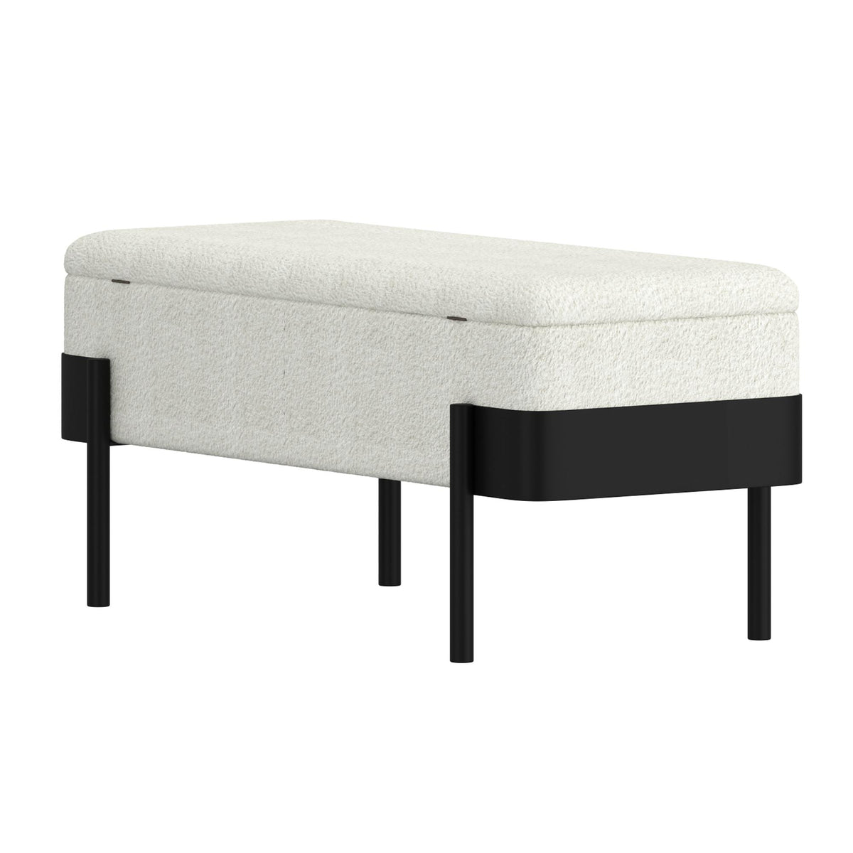 !nspire Odell 401-550IV Storage Bench - Ivory & Black IMAGE 6