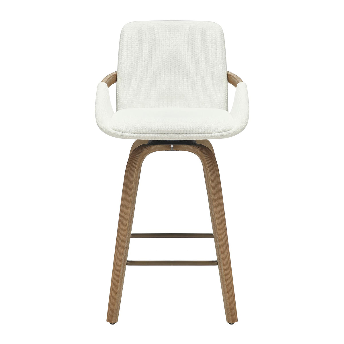 !nspire Parker 203-944IV 26" Counter Stool w/Swivel - Ivory Performance Fabric & Whitewash IMAGE 5
