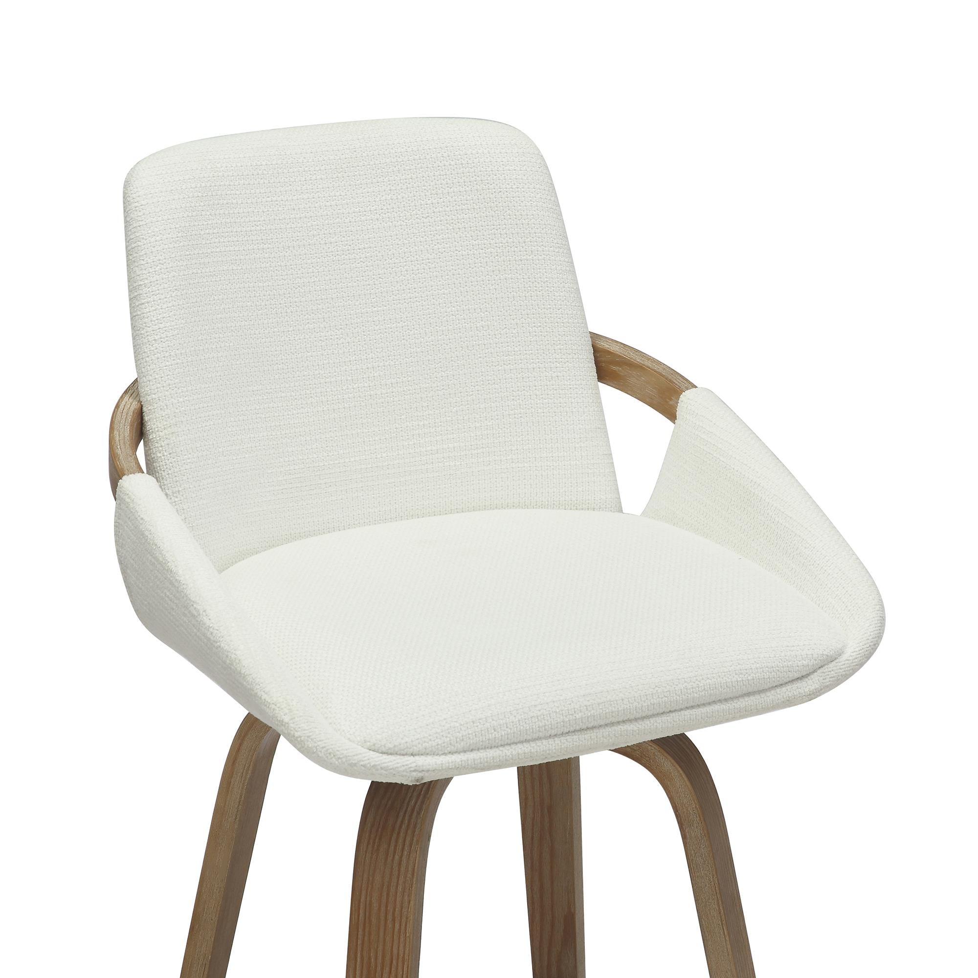 !nspire Parker 203-944IV 26" Counter Stool w/Swivel - Ivory Performance Fabric & Whitewash IMAGE 6