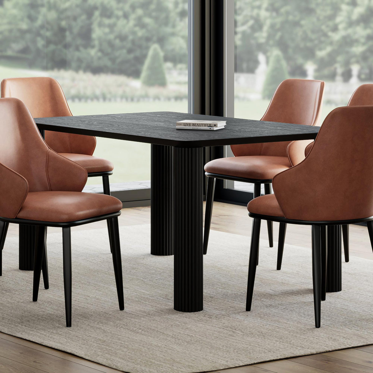 !nspire Sangra 201-751BLKSM 59" Small Rectangular Dining Table - Black IMAGE 2