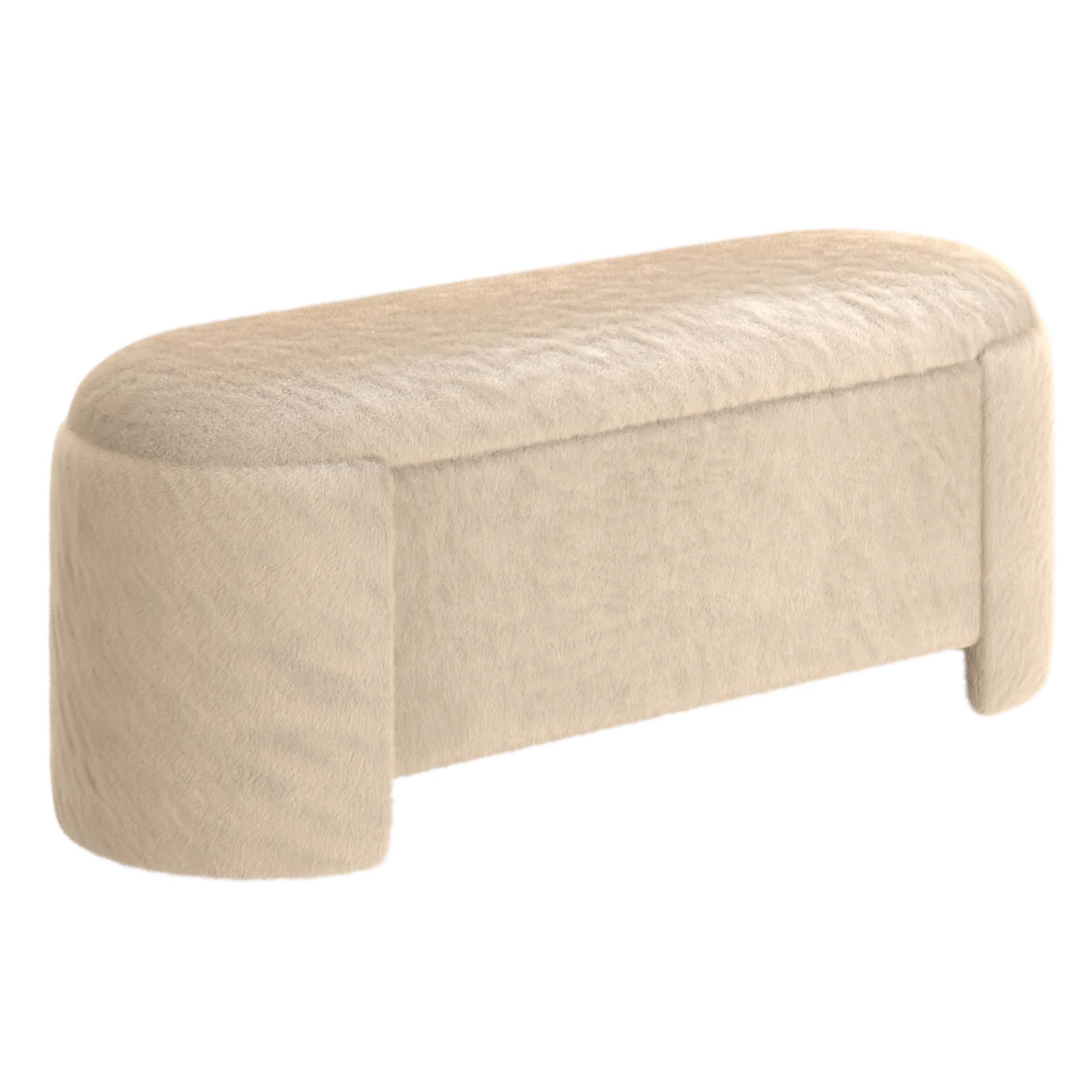 !nspire Selene 402-900DBK Storage Ottoman - Dark Beige IMAGE 1