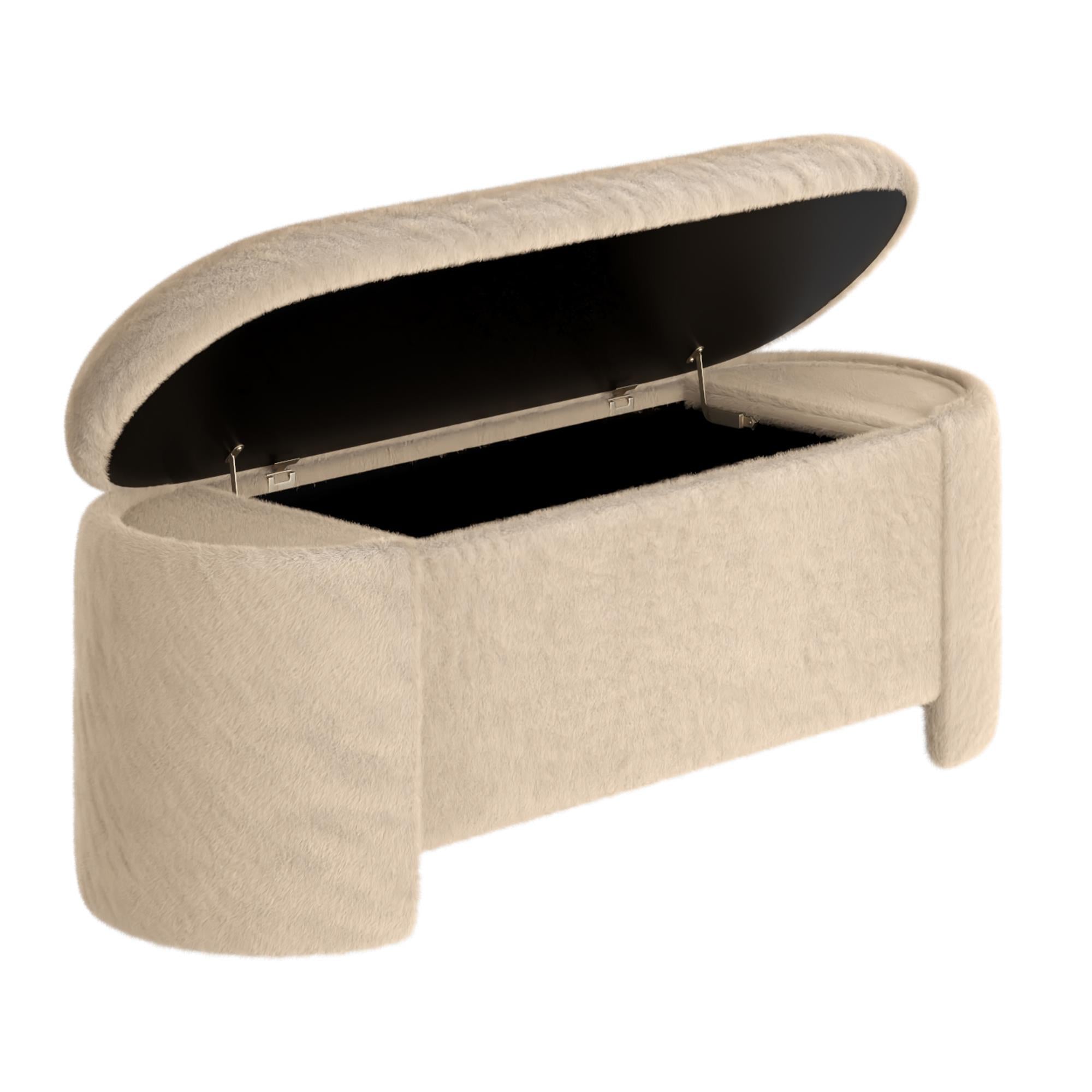 !nspire Selene 402-900DBK Storage Ottoman - Dark Beige IMAGE 3