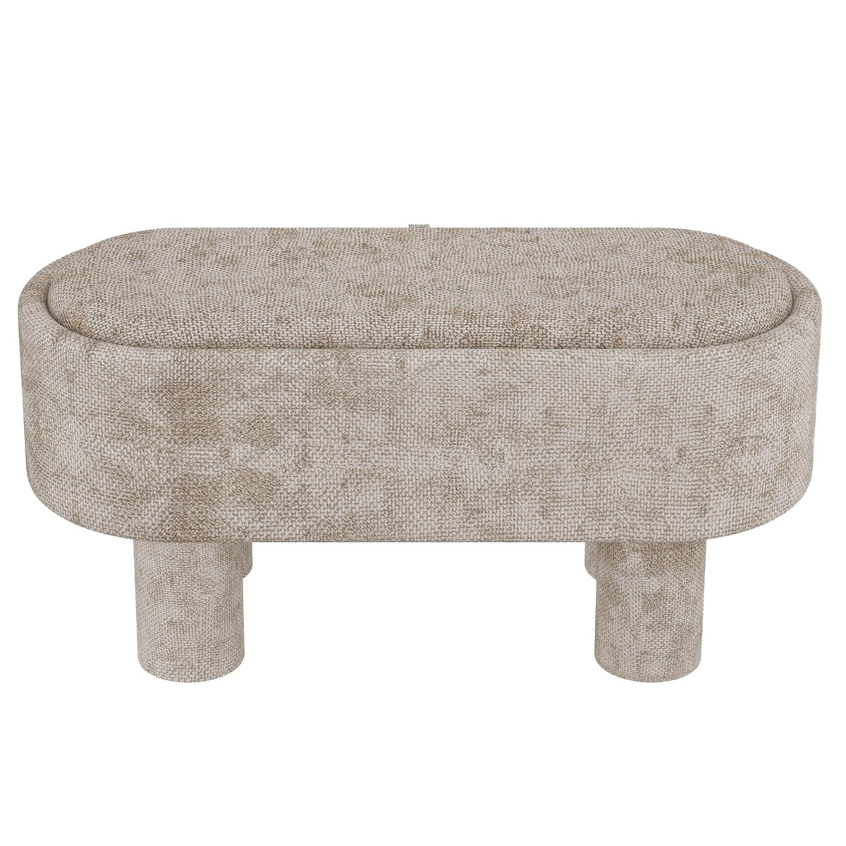 Worldwide Home Furnishings Sezron 402-642BEG Storage Ottoman Bench - Beige IMAGE 1