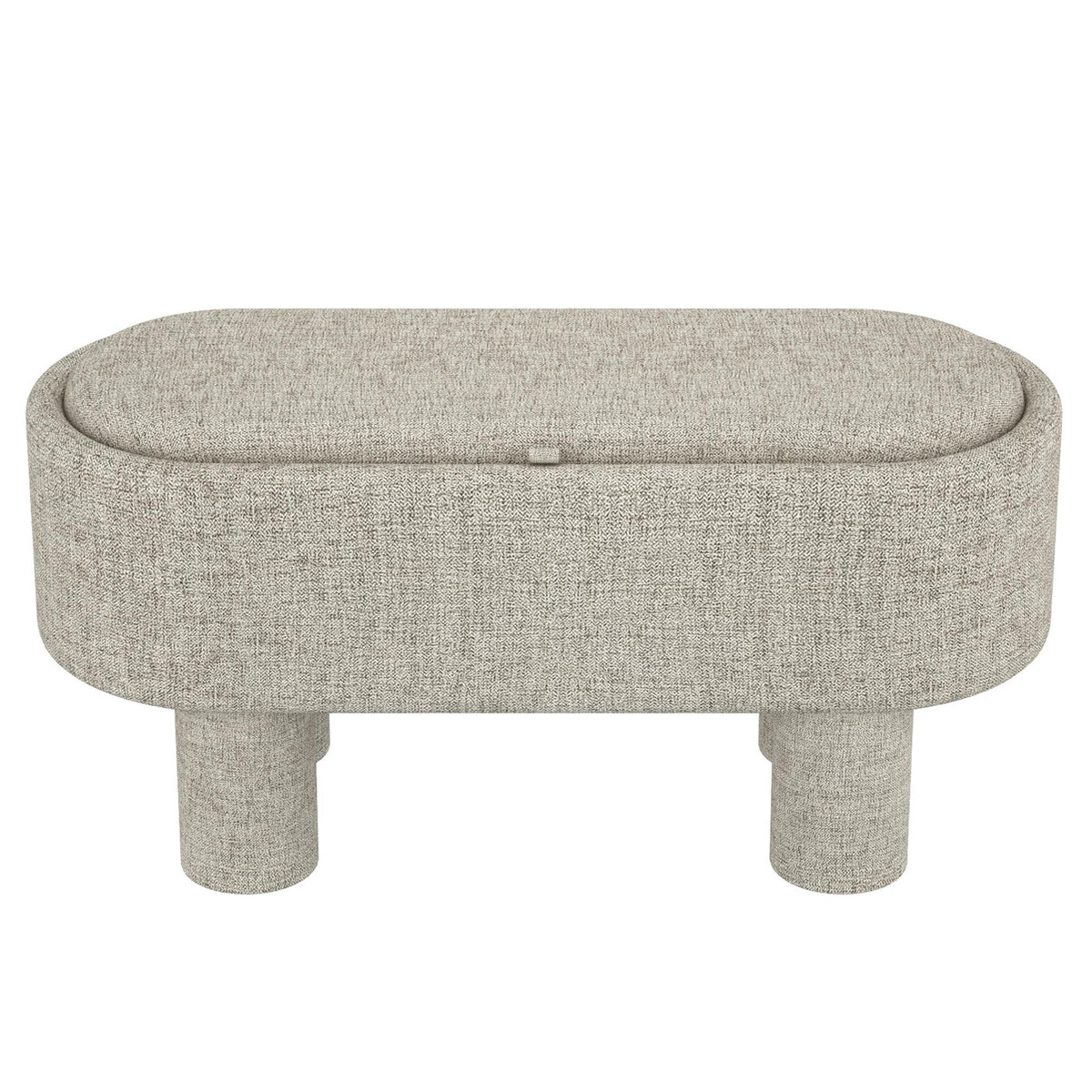 Worldwide Home Furnishings Sezron 402-642WGY Storage Ottoman Bench - Warm Grey IMAGE 1