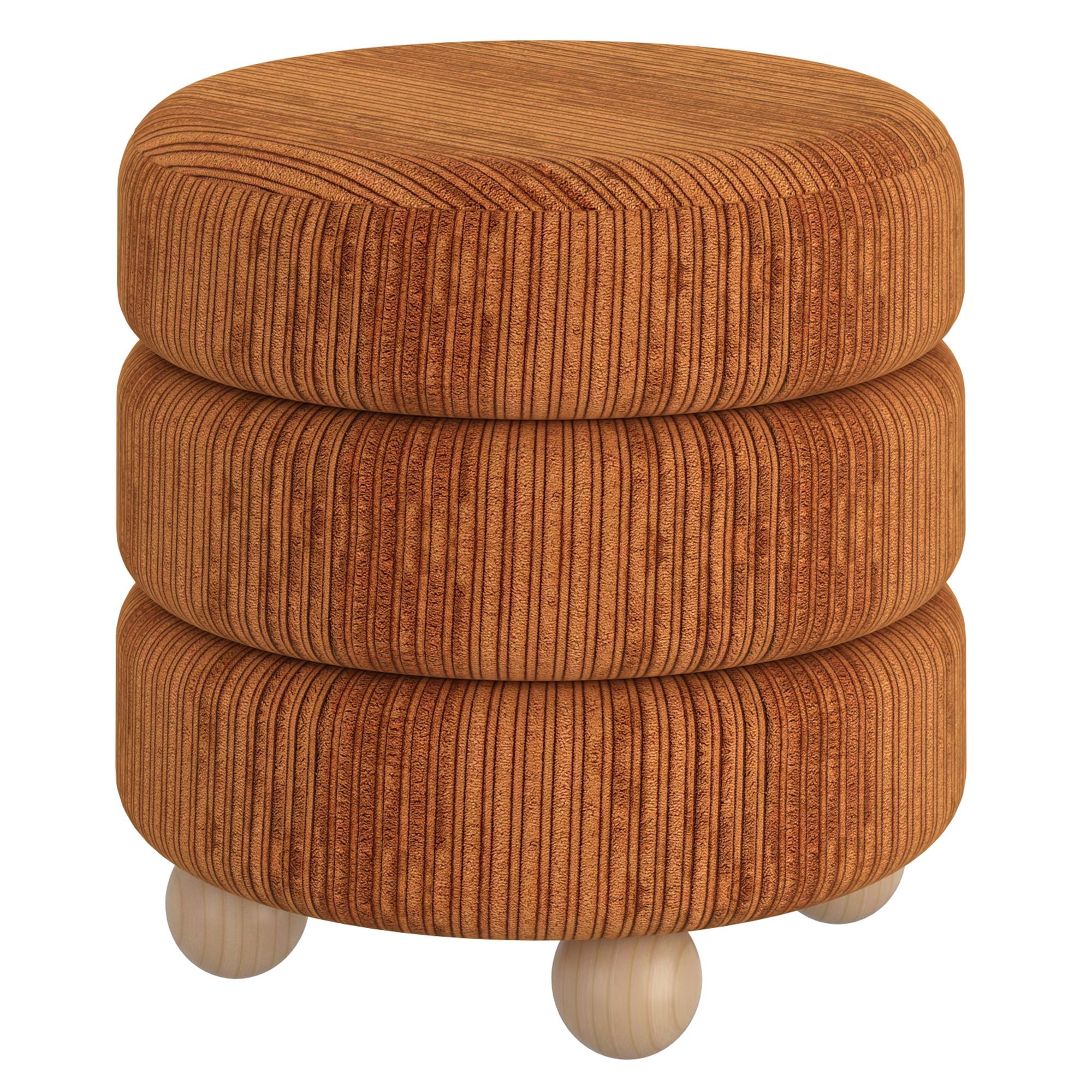 !nspire Willo 402-523RBN Round Ottoman - Rust Brown IMAGE 1