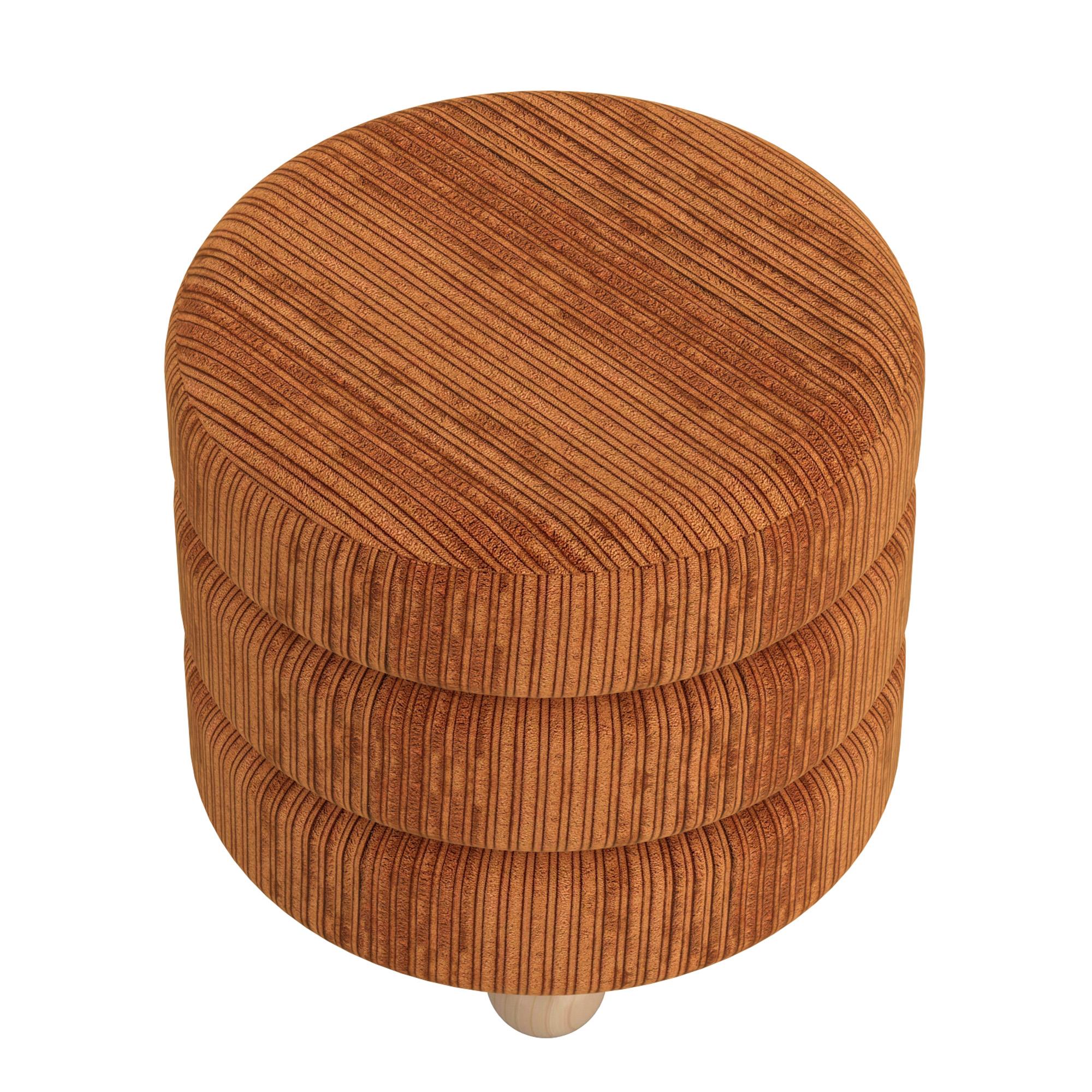!nspire Willo 402-523RBN Round Ottoman - Rust Brown IMAGE 4