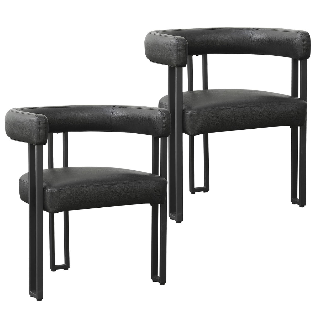 Worldwide Home Furnishings Zax/Scarlet 207-147DG_108PUBK 7 pc Dining Set - Grey Table with Black Chair IMAGE 10