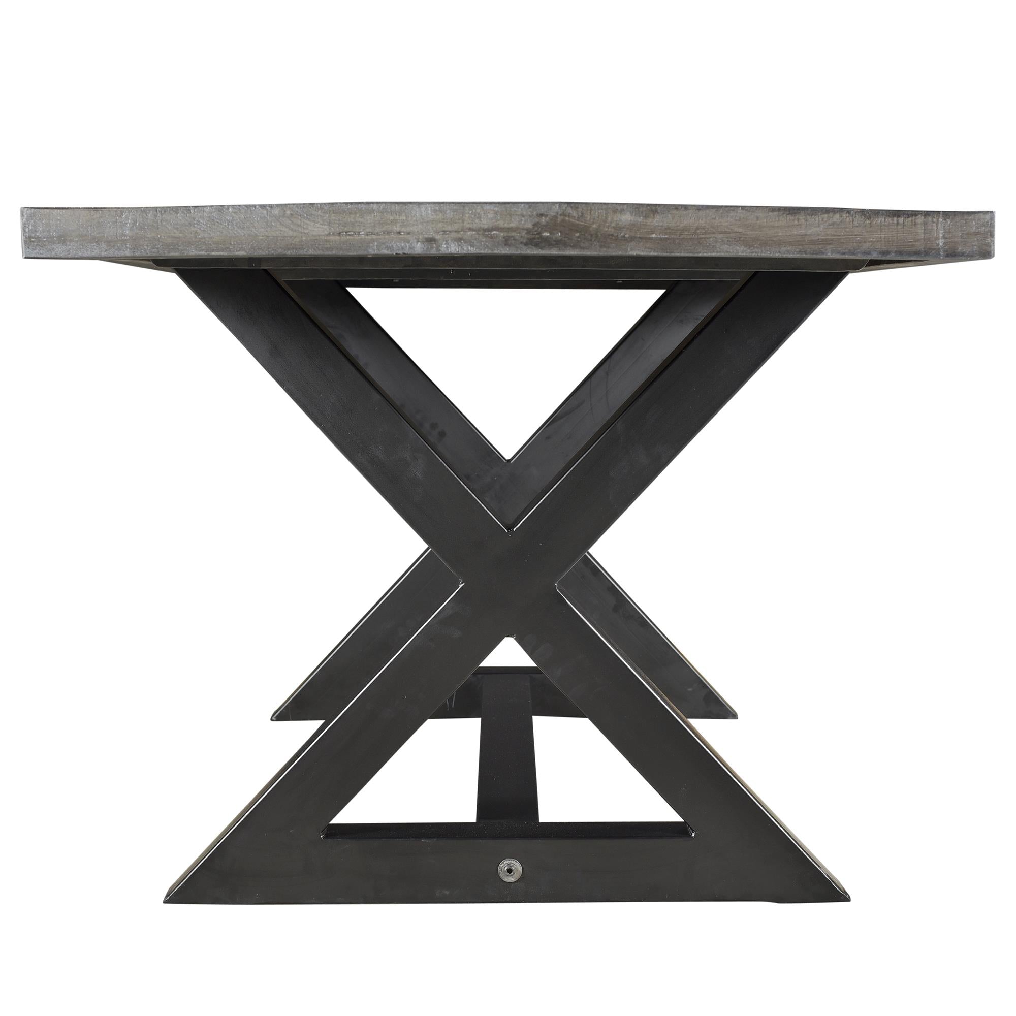 Worldwide Home Furnishings Zax/Scarlet 207-147DG_108PUBK 7 pc Dining Set - Grey Table with Black Chair IMAGE 3