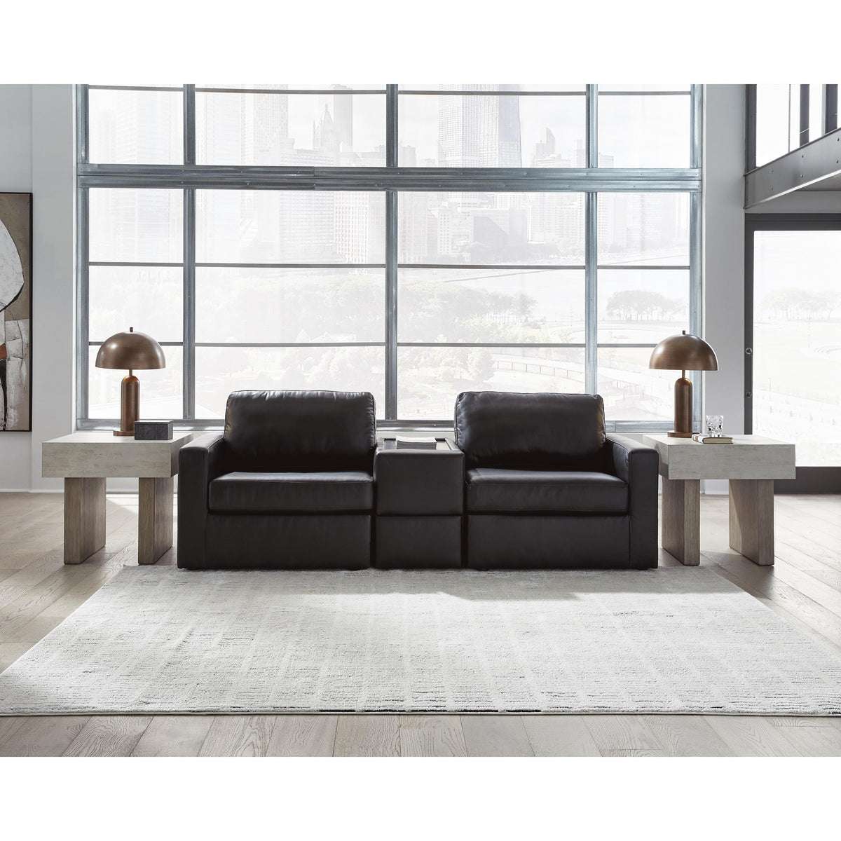 Signature Design by Ashley ModMax II 74305S3 3 pc Sectional Sofa with Storage Console IMAGE 1