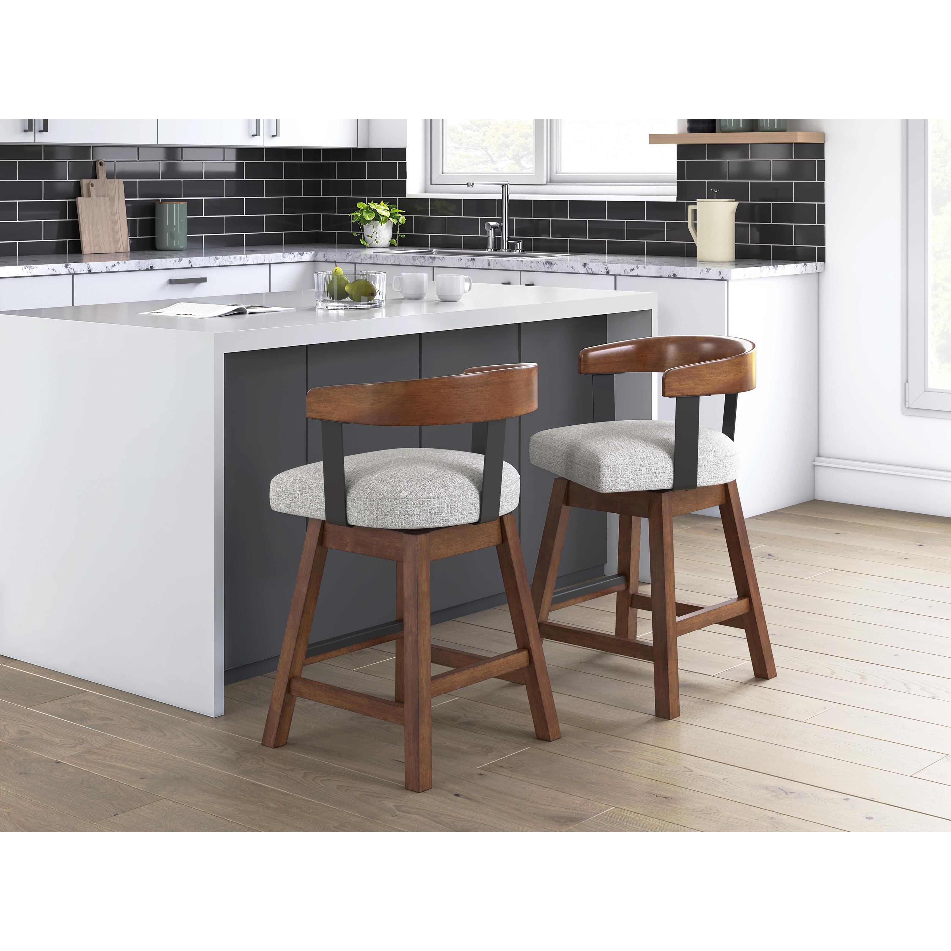 Signature Design by Ashley Ralene D594-224 Upholstered Swivel Barstool IMAGE 5