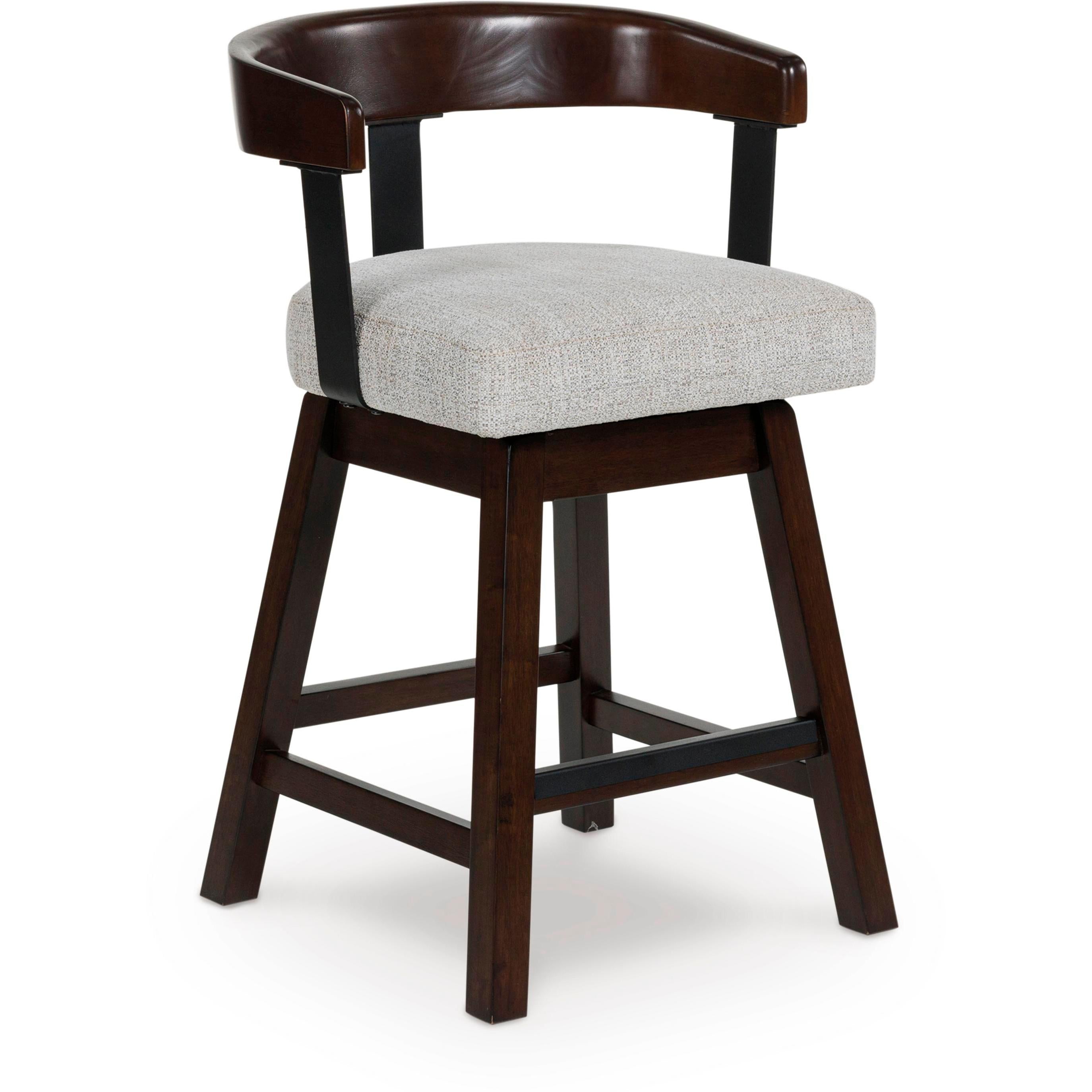 Signature Design by Ashley Haddigan D596-224 Upholstered Swivel Barstool IMAGE 1