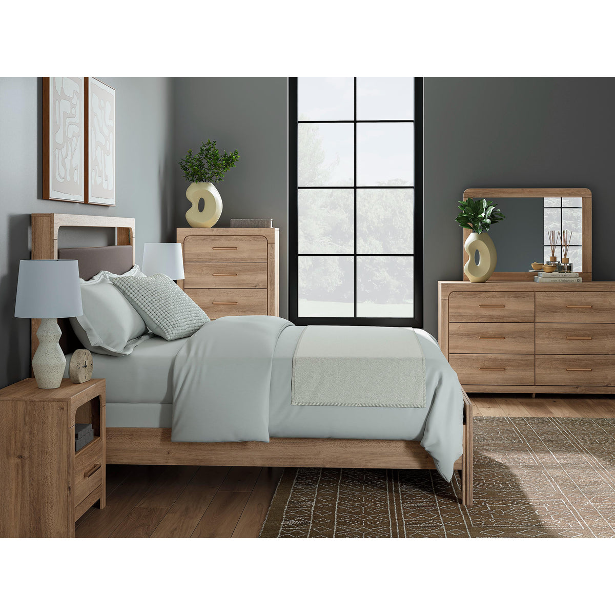 Signature Design by Ashley Kinlanni PCB1360-57 Queen Upholstered Panel Headboard IMAGE 4