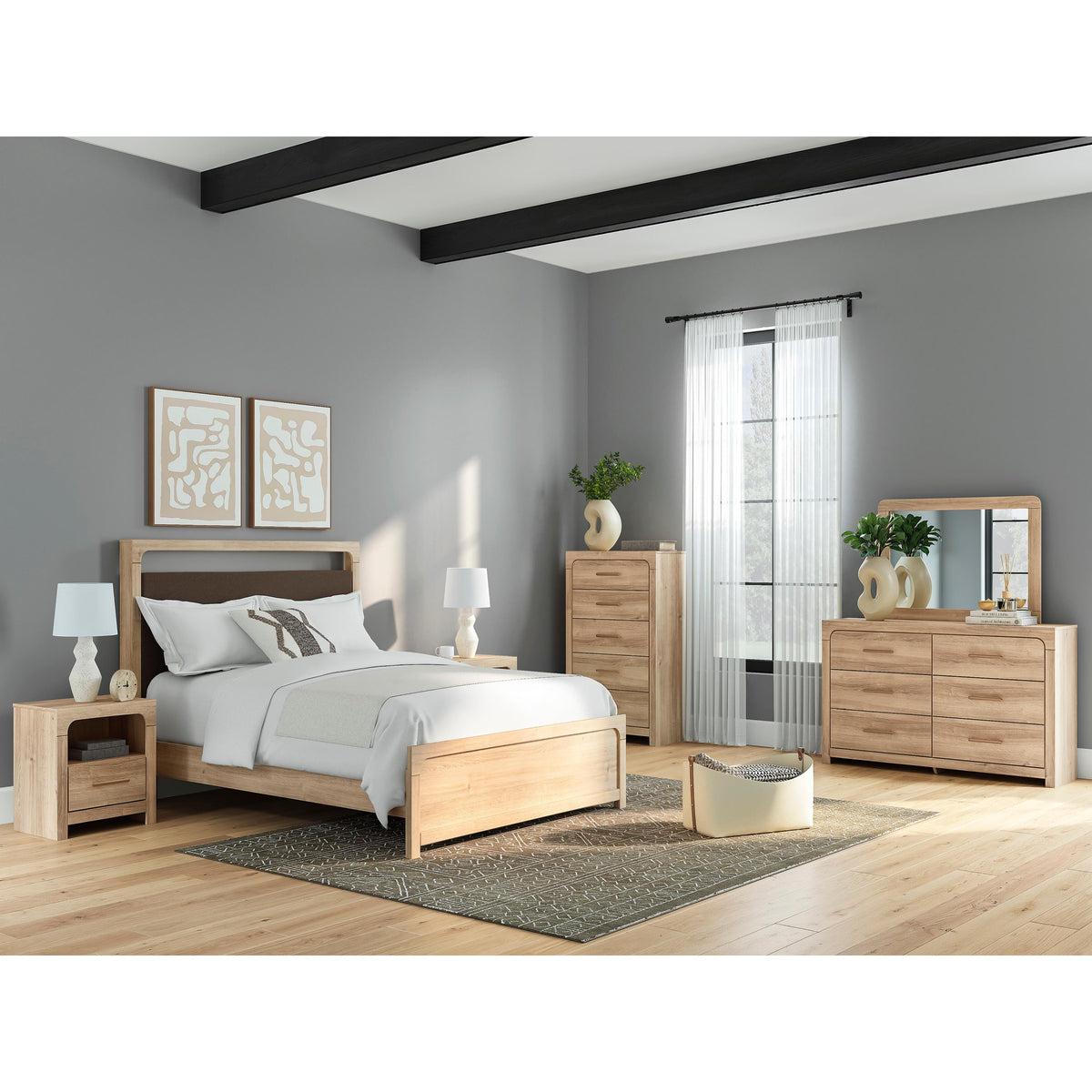 Signature Design by Ashley Kinlanni PCB1360-57 Queen Upholstered Panel Headboard IMAGE 5