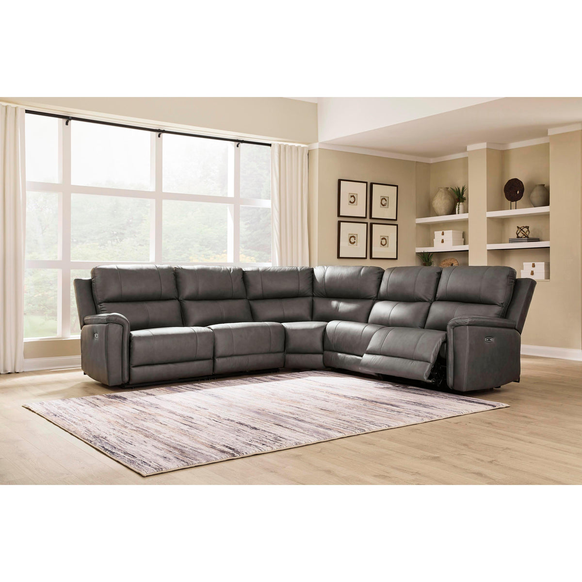 Signature Design by Ashley Bleckley PCU12000S4 5 pc Power Reclining Sectional IMAGE 2