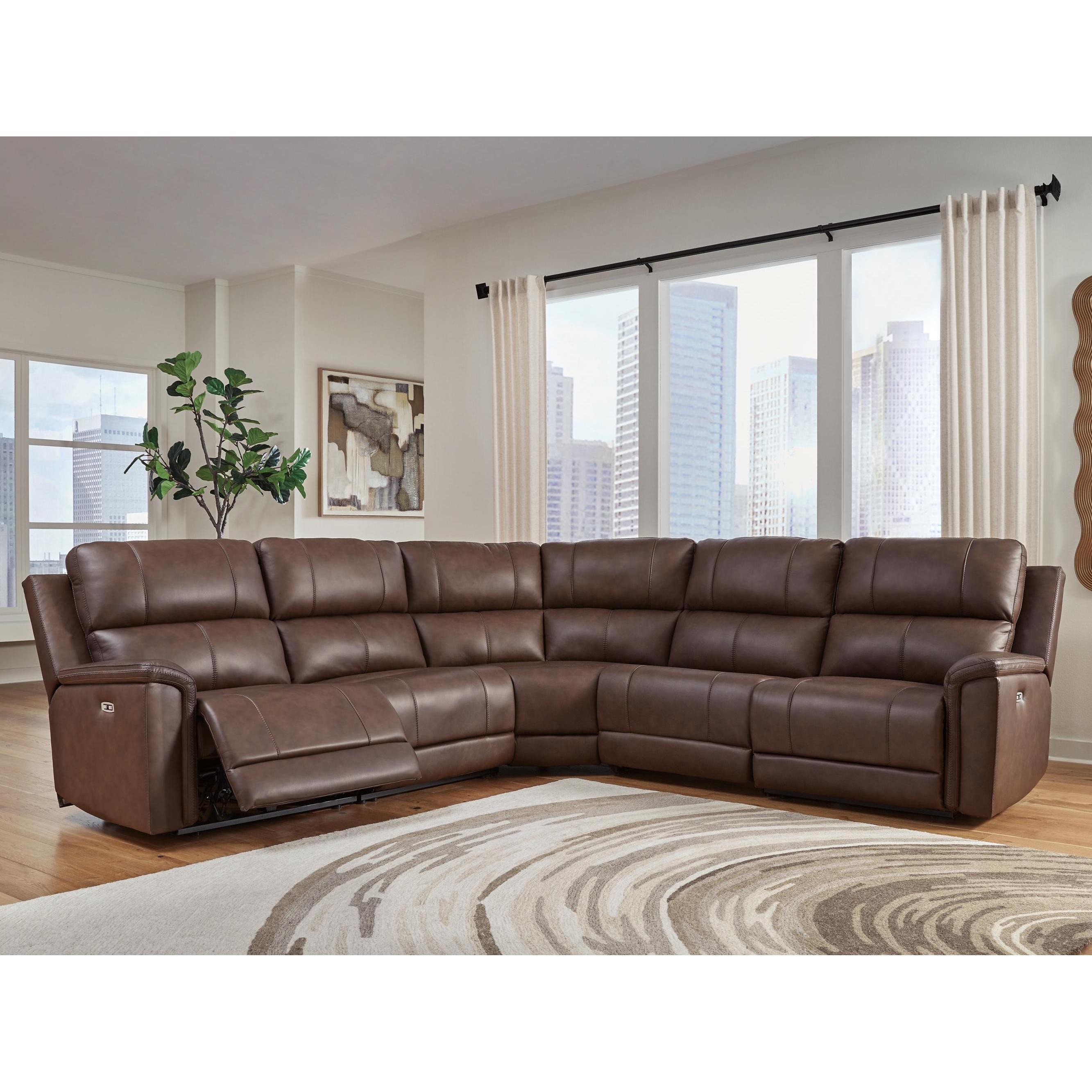Signature Design by Ashley Bleckley PCU12001S4 5 pc Power Reclining Sectional IMAGE 2