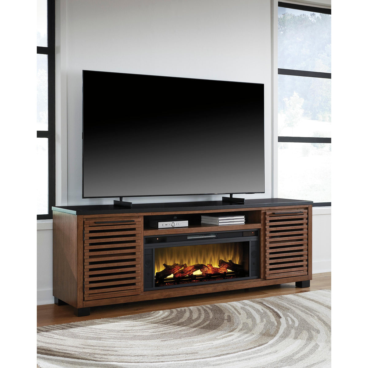 Signature Design by Ashley Kallari W737W1 84" TV Stand with Electric Fireplace IMAGE 3
