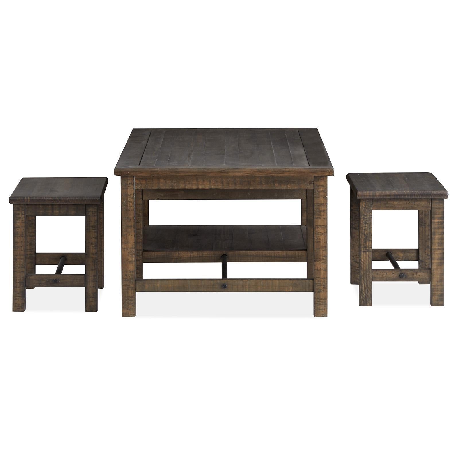 Magnussen Smithton T5537-43 Rectangular Cocktail Table with 2 Stools IMAGE 10
