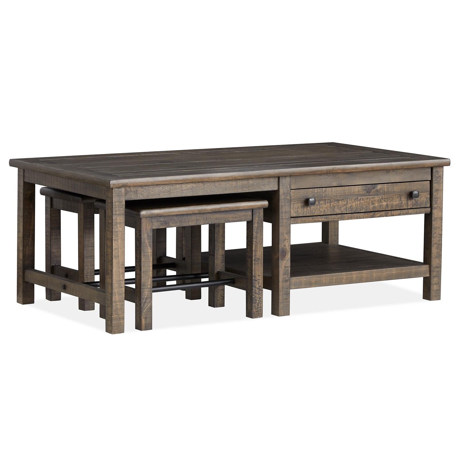 Magnussen Smithton T5537-43 Rectangular Cocktail Table with 2 Stools IMAGE 13
