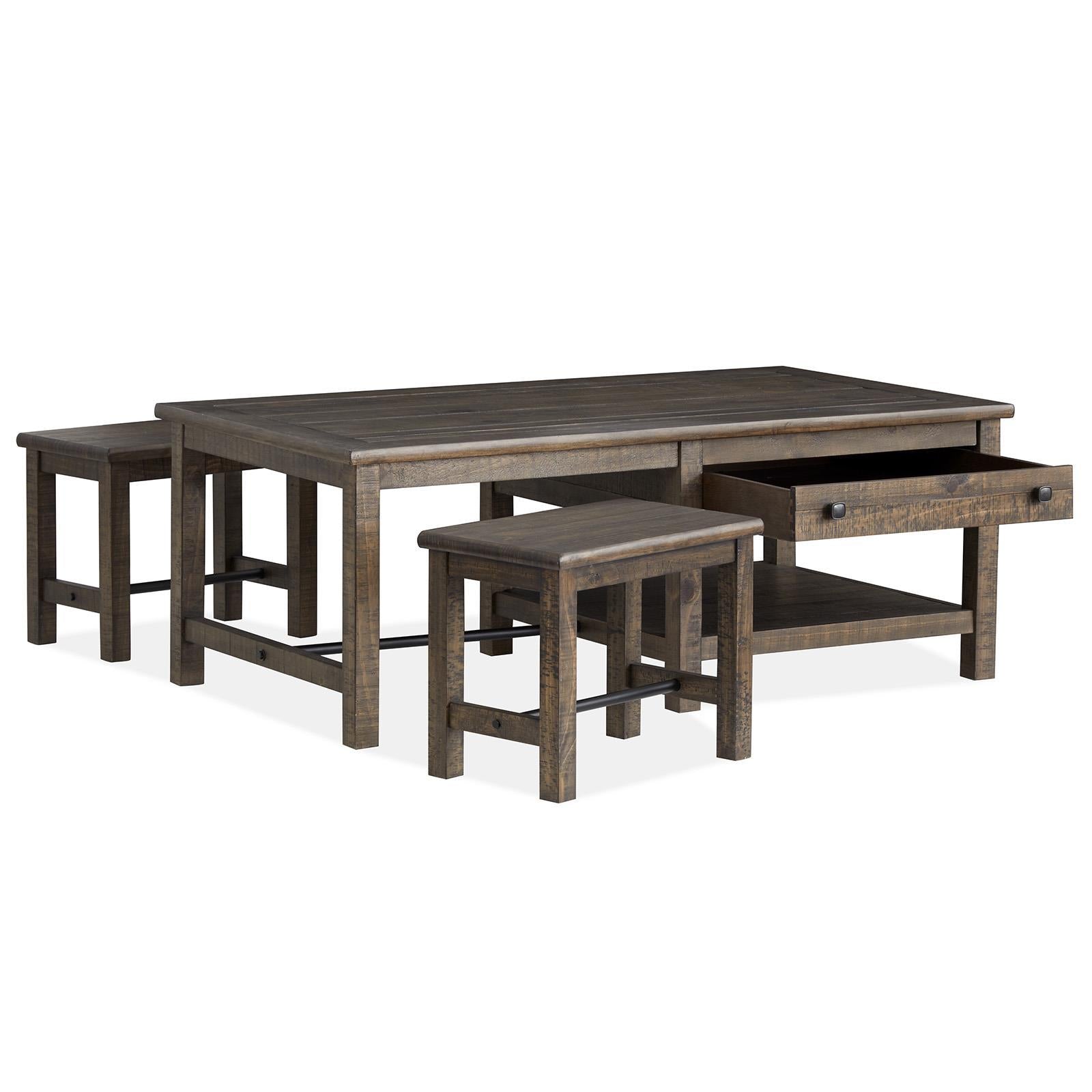 Magnussen Smithton T5537-43 Rectangular Cocktail Table with 2 Stools IMAGE 16