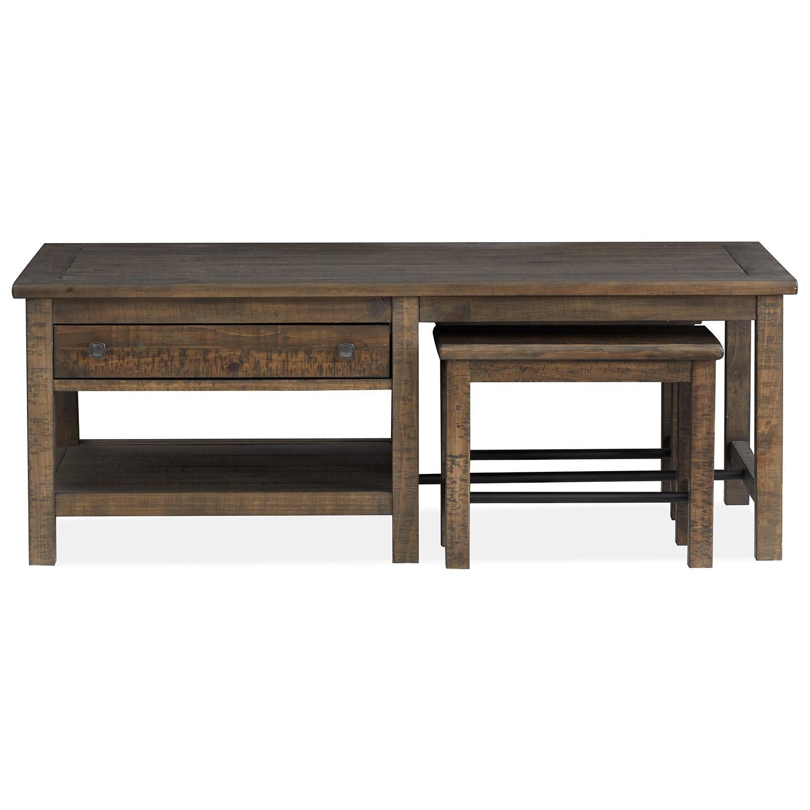Magnussen Smithton T5537-43 Rectangular Cocktail Table with 2 Stools IMAGE 18