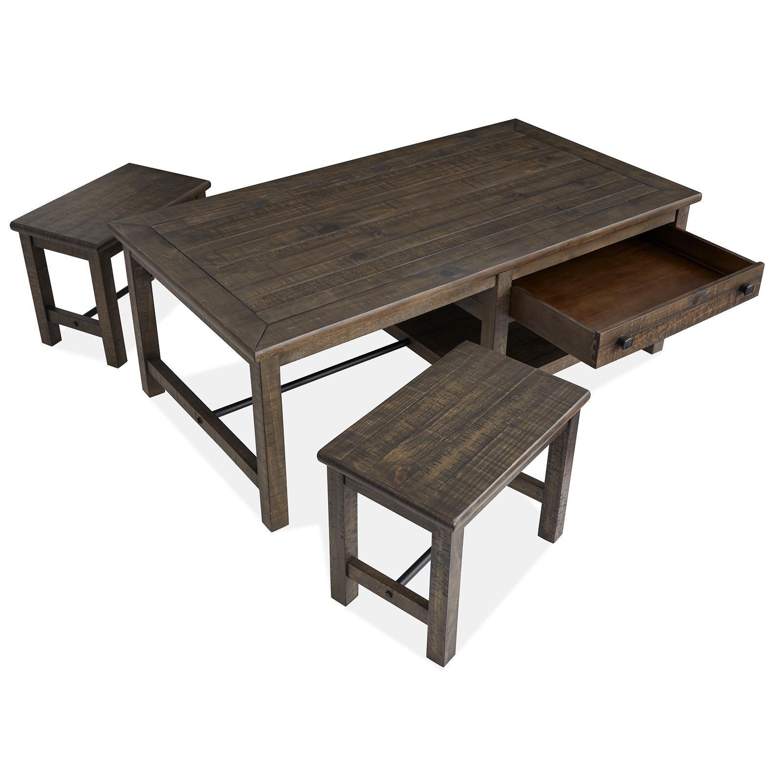 Magnussen Smithton T5537-43 Rectangular Cocktail Table with 2 Stools IMAGE 5